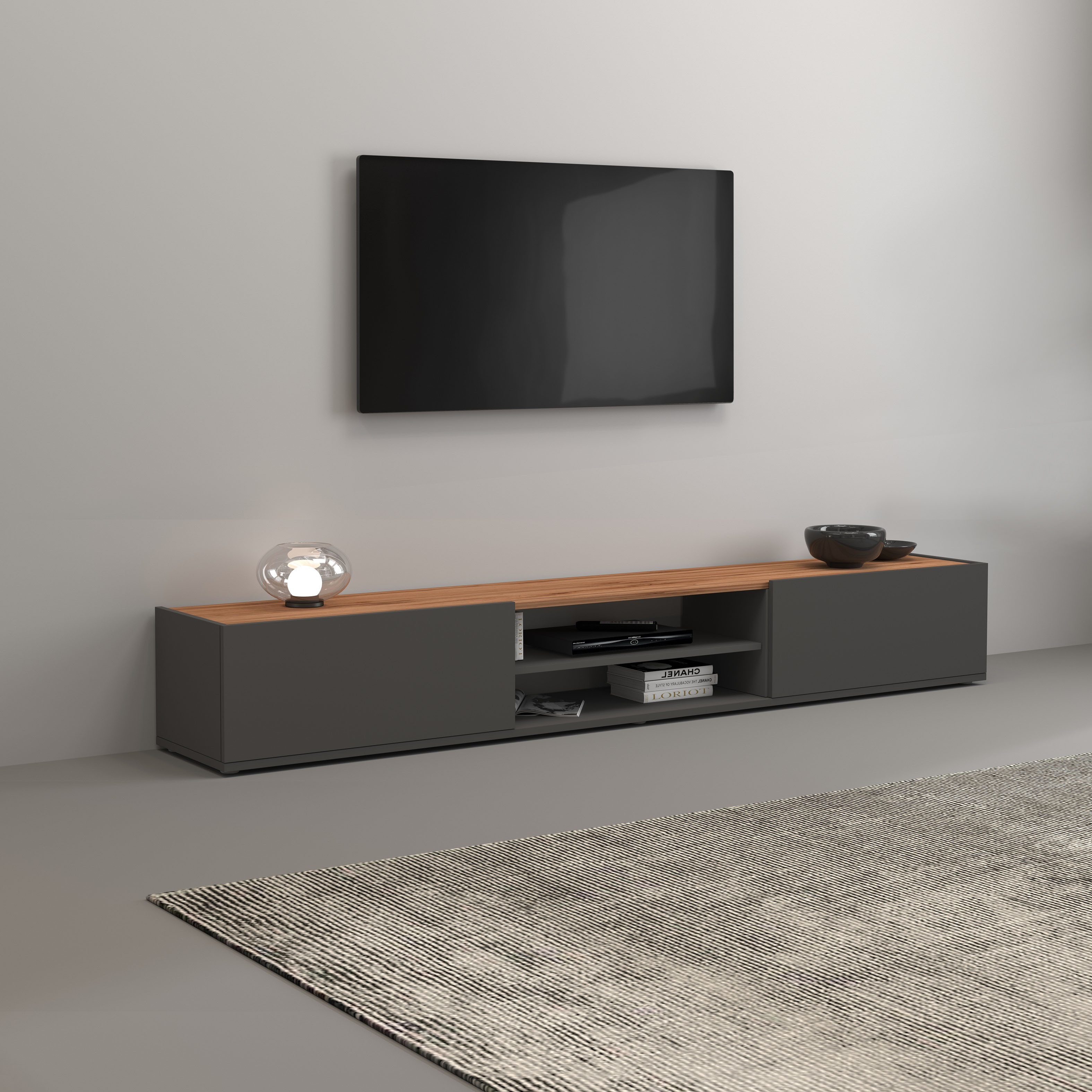 INOSIGN Tv-meubel Garda staand en hangend met 2 kleppen, 1 legplank, breedte 210 cm