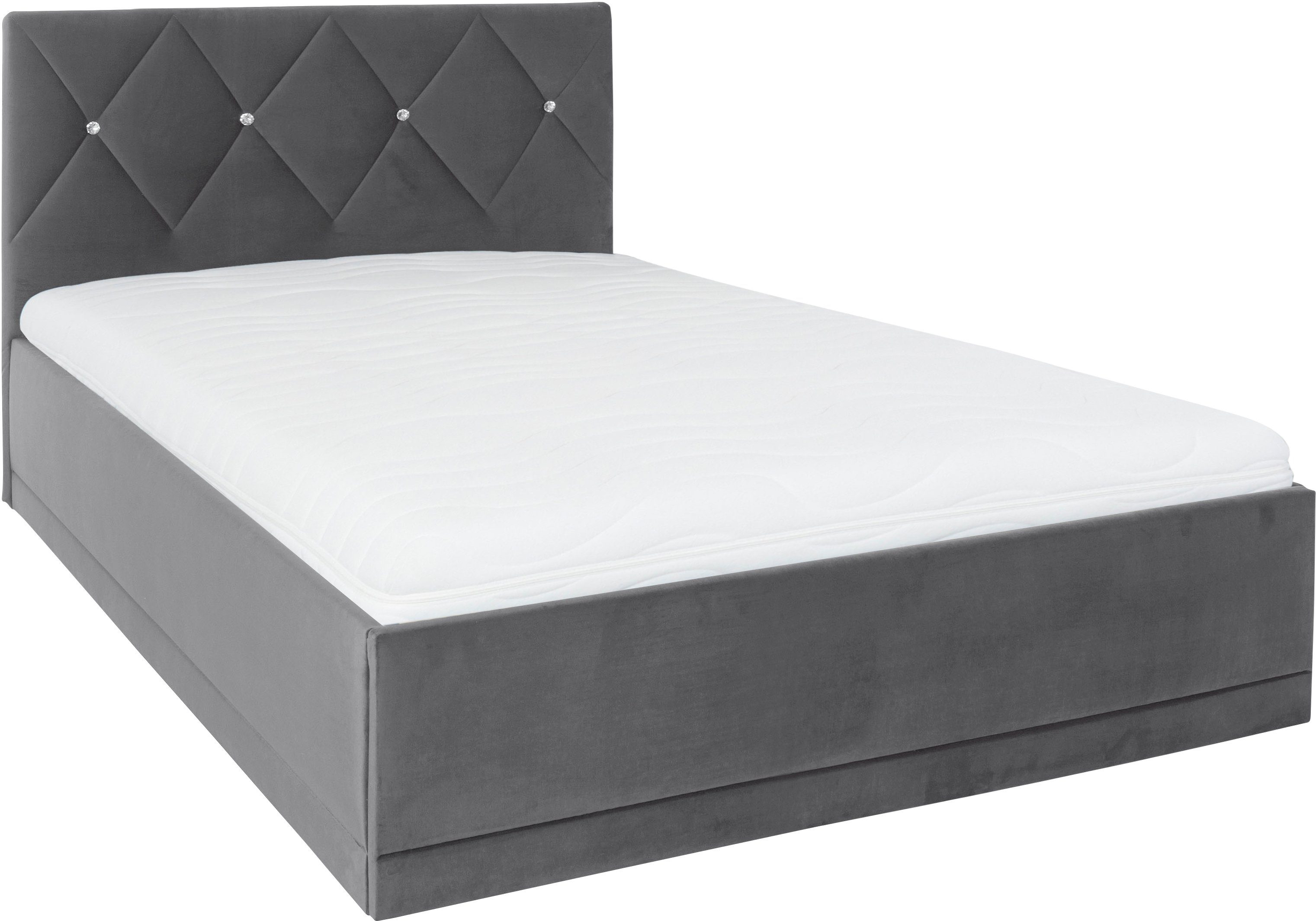 Westfalia Polsterbetten Gestoffeerd bed ADAMAS ook met bedlade, knoopdetails met stras