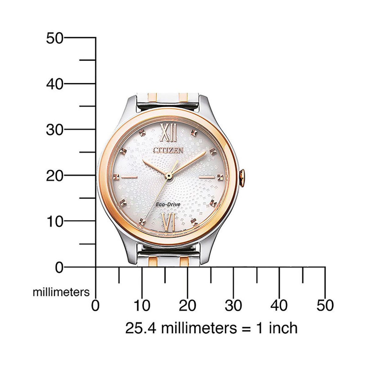 Citizen Solarhorloge EM0500-73L Horloge, dameshorloge, analoog, stalen armband