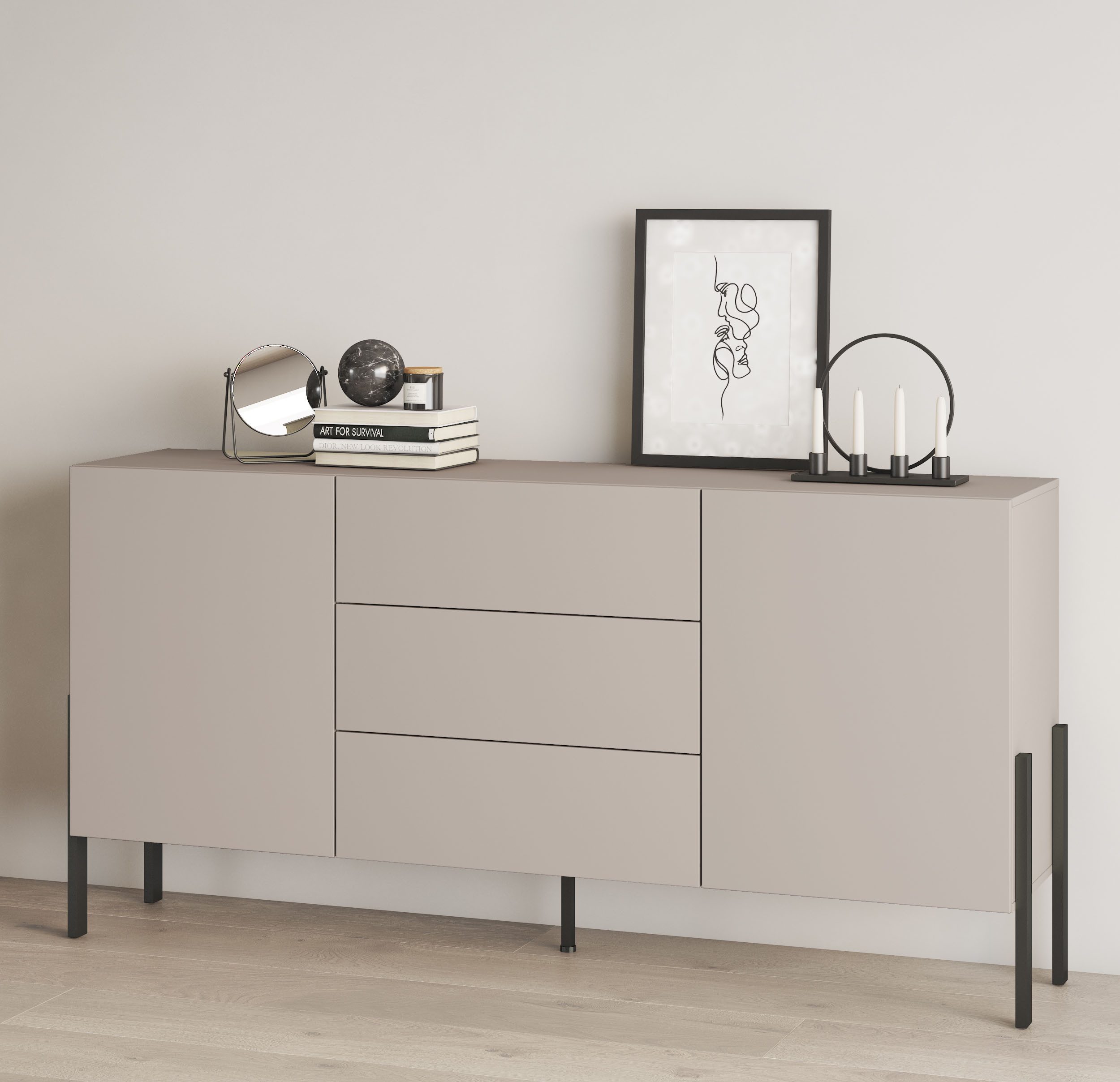 INOSIGN Dressoir Jukon, breedte 150 of 180 cm, moderne grepless commode
