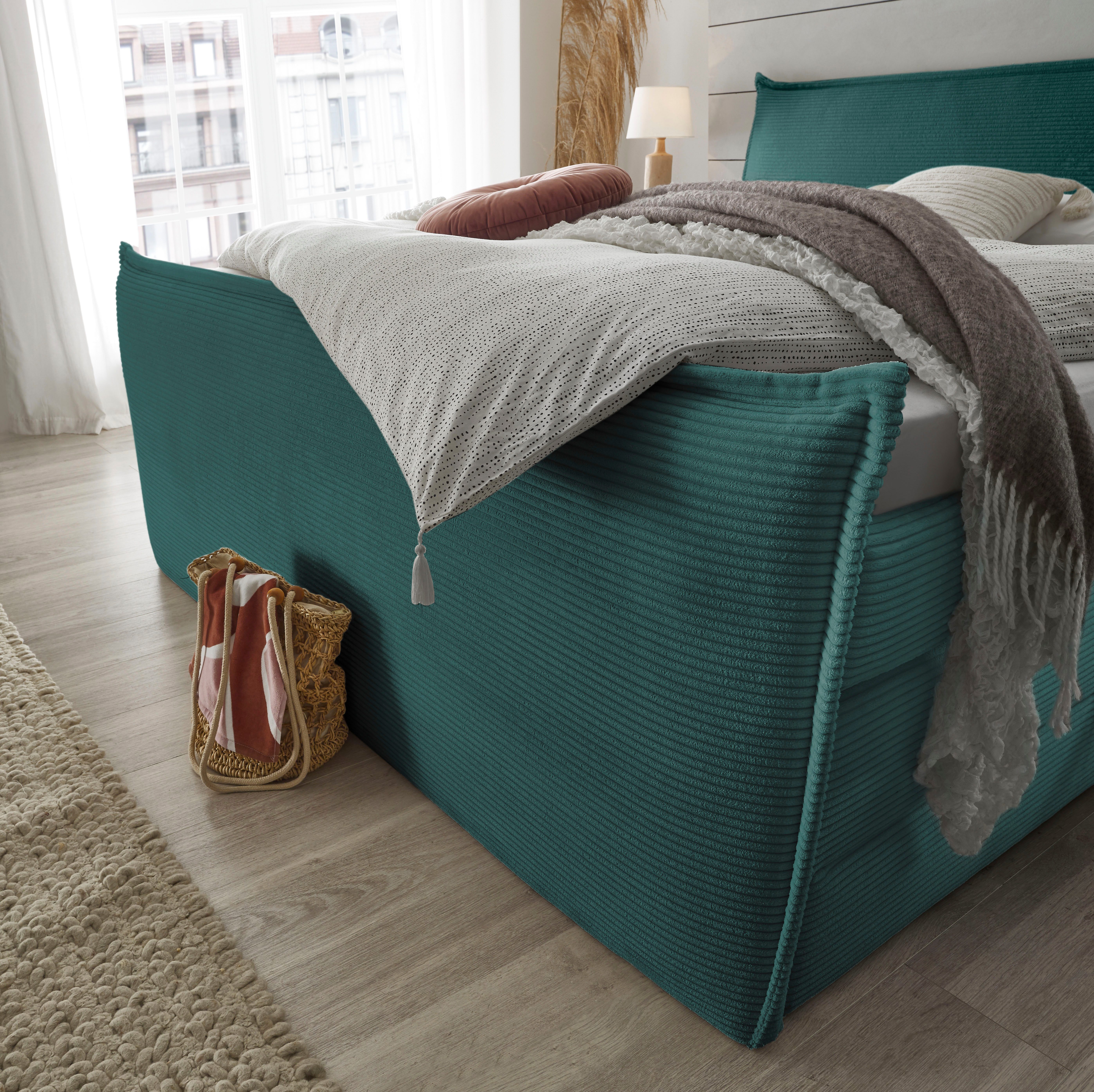 set one by Musterring Boxspring Florida in moderne cord bekleding, met bedlade, in 3 maten verkrijgbaar
