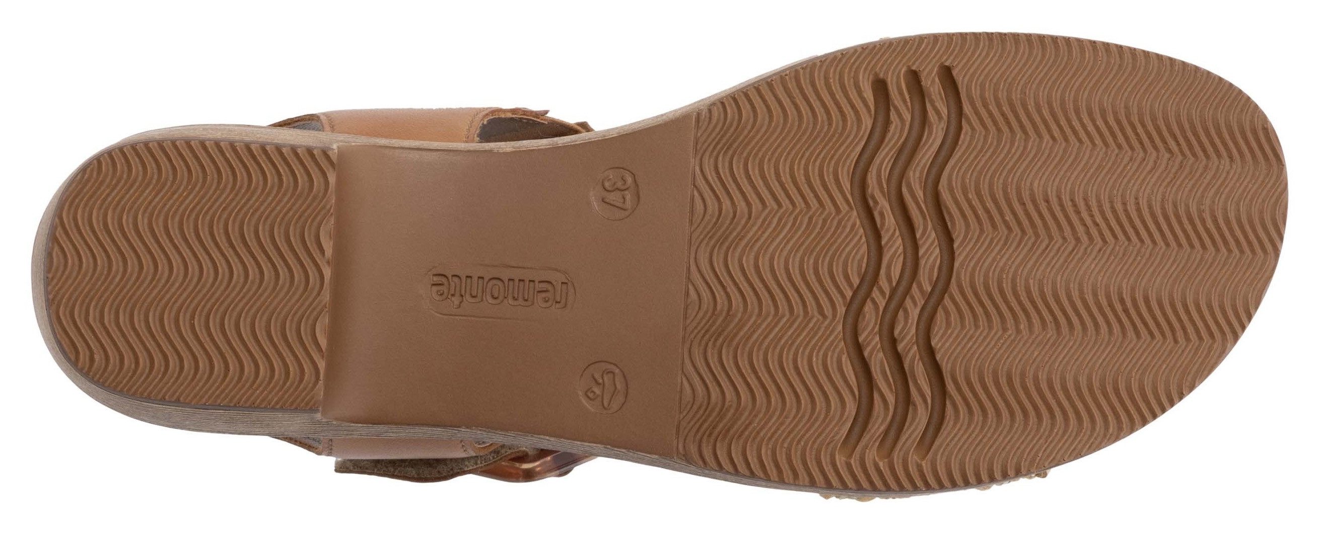 Remonte Sandaaltjes , blockhak, plateau, sandaal, zomerschoen met bandage in jute-look