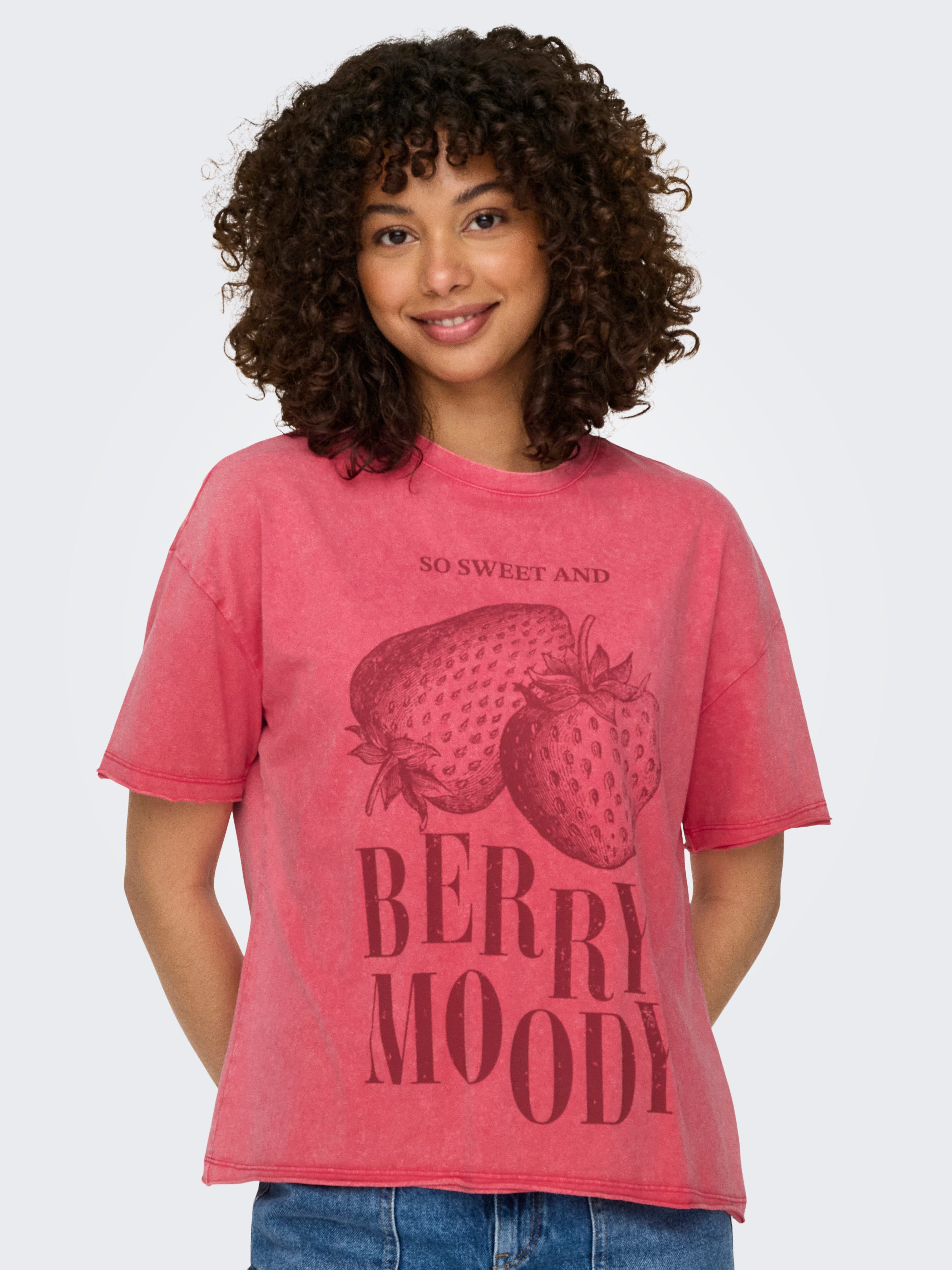Only Shirt met korte mouwen ONLKINNA S/S FRUIT TOP BOX JRS