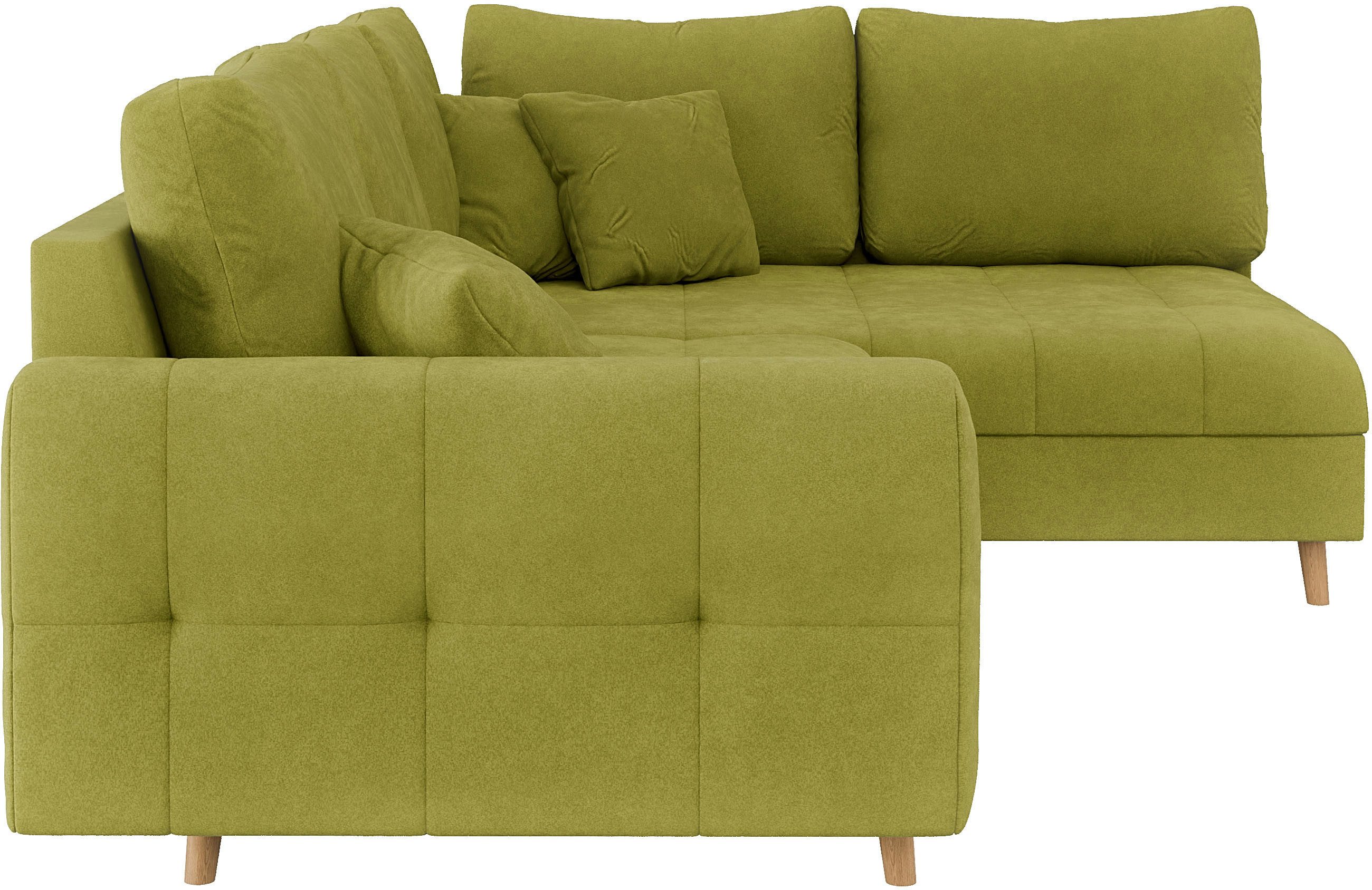 Home affaire Hoekbank CHARRE L-vorm met ottomane, afmetingen B/D/H: 231/161/81 cm fijne stiksels, losse rug- en sierkussens, ook in cord en bouclé