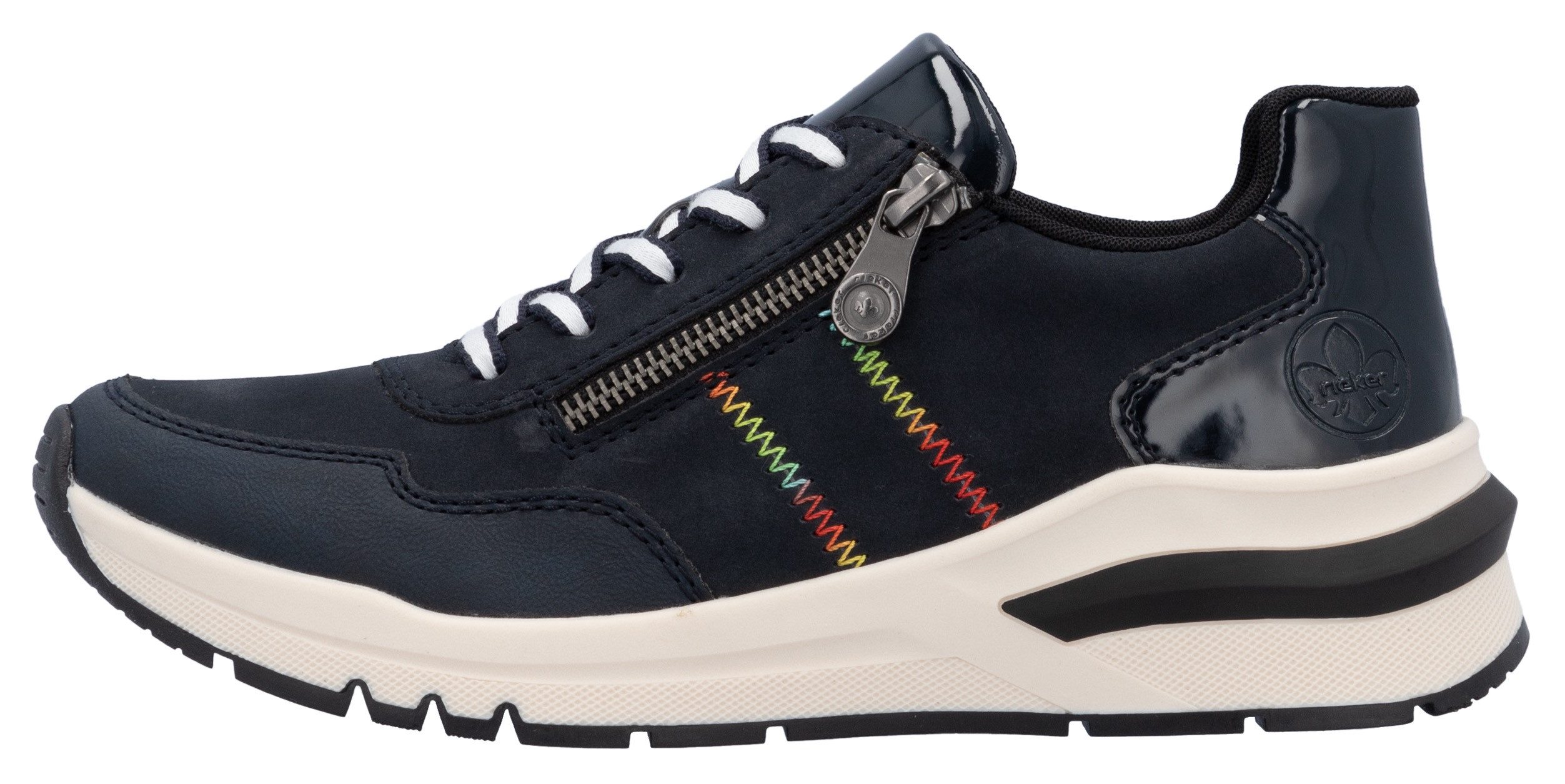 Rieker Sneakers met sleehak , vrijetijdsschoen, lage schoen, veterschoen in comfortabele vorm