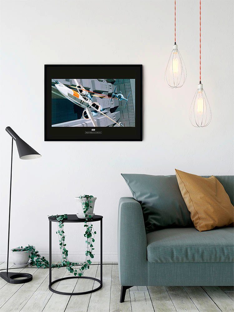 Komar Wanddecoratie Star Wars Classic RMQ X-Wing vs TIE-Fighter Wanddecoratie voor de kinderkamer - zonder lijst (1 stuk)