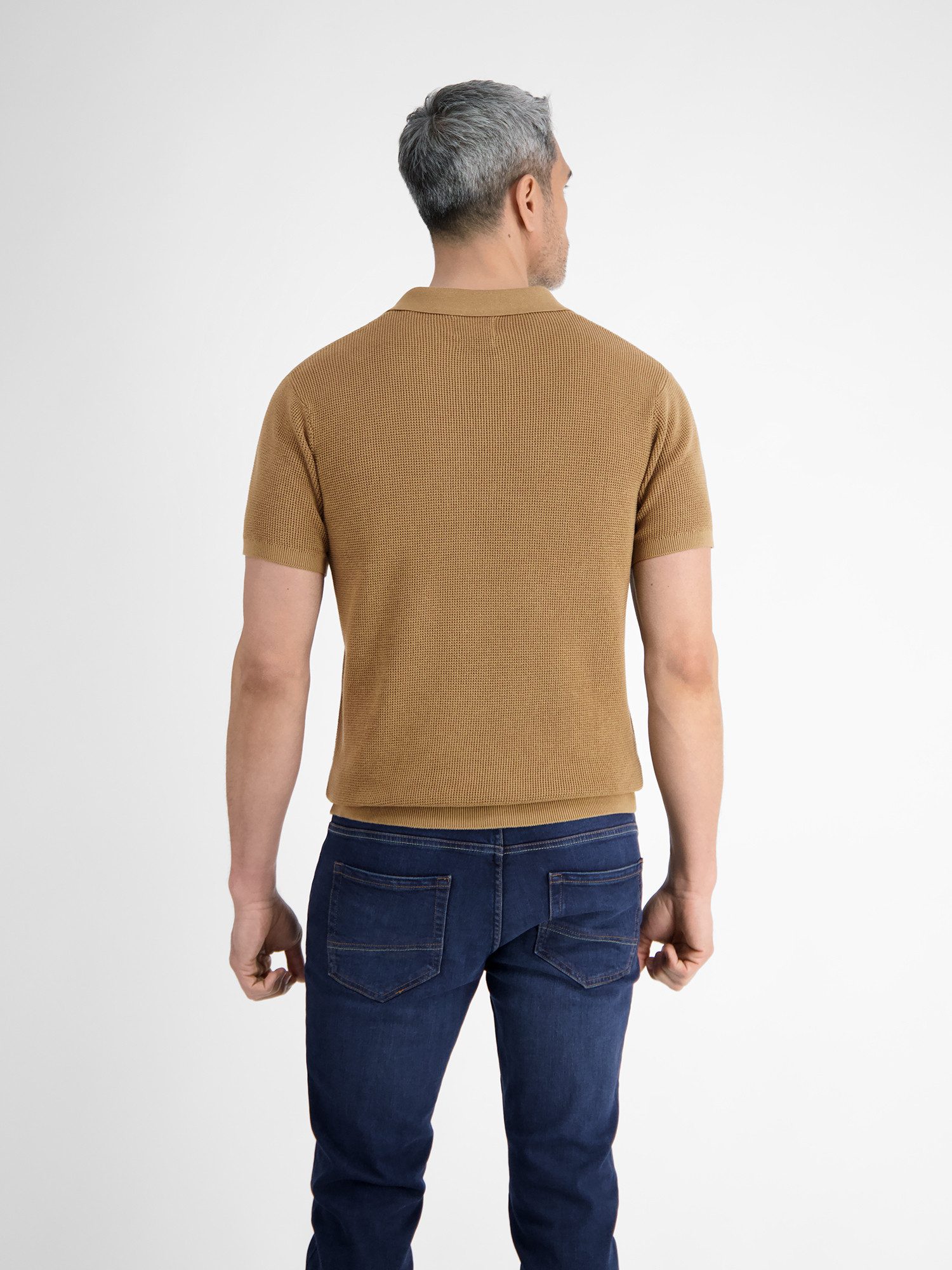 Lerros Poloshirt LERROS Heren gebreide polo met open kraag
