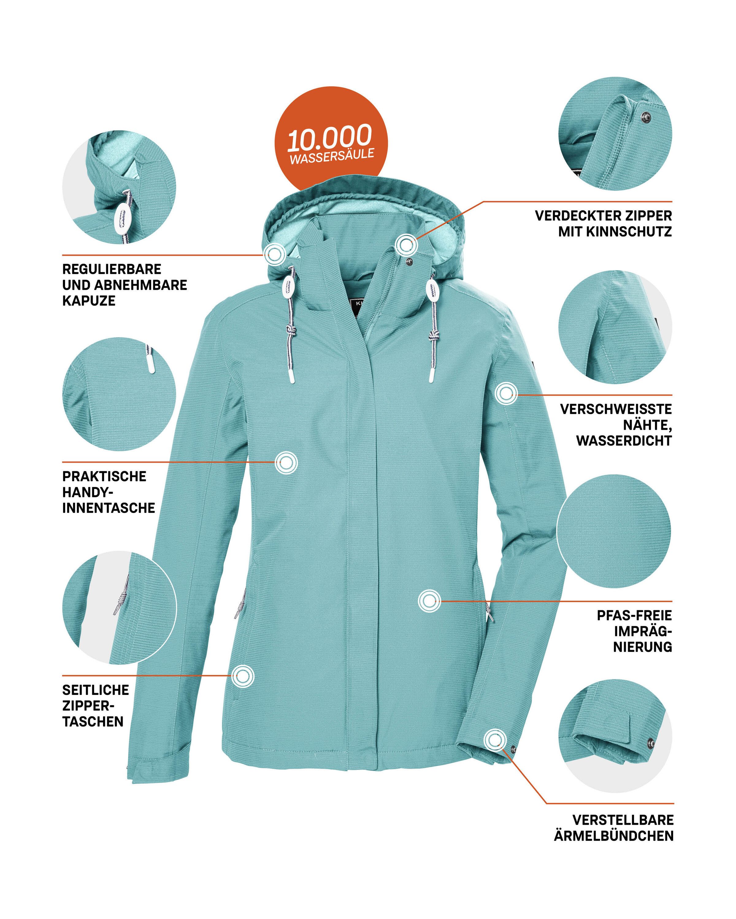 Killtec Outdoorjack KOS 61 WMN JCKT Waterdicht, ademend, afneembare capuchon, duurzame productie
