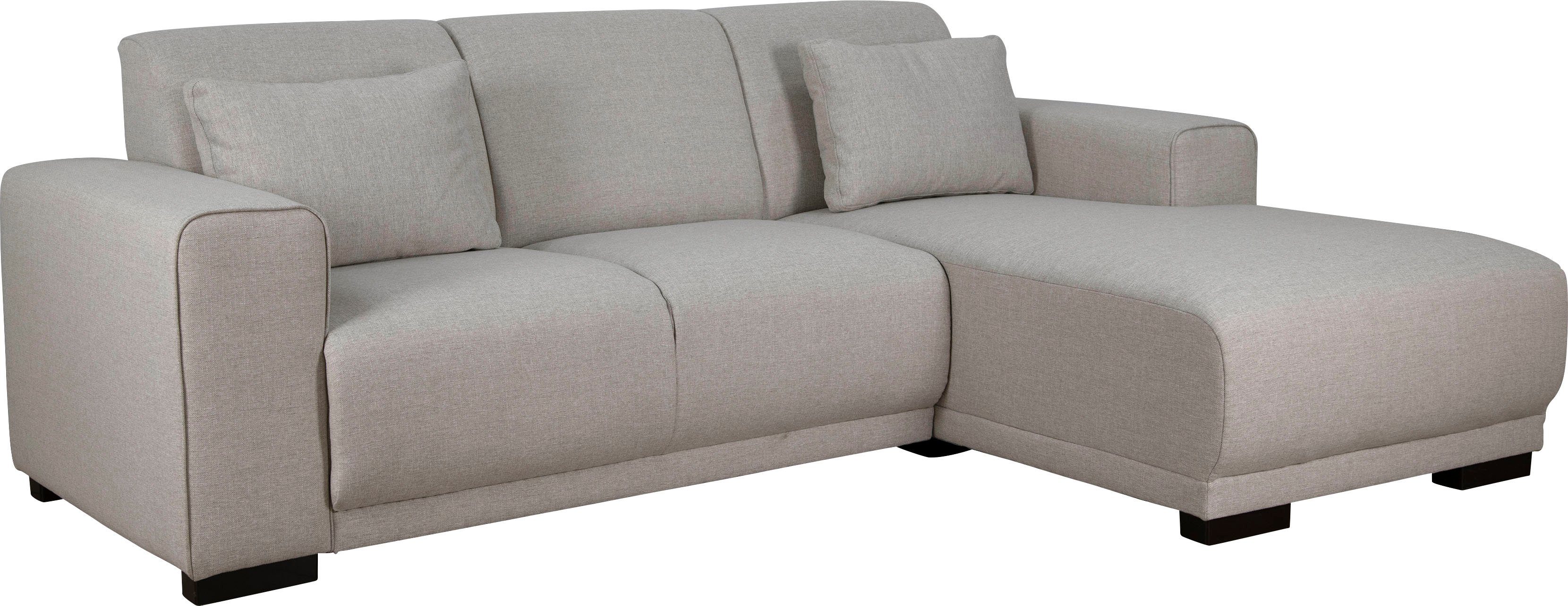 Home affaire Hoekbank BORNHOLM L-vorm met chaise longue, afmetingen B/D/H: 234/162/85 cm Recamiere links of rechts bestelbaar, golfvering, inclusief 2 kussens