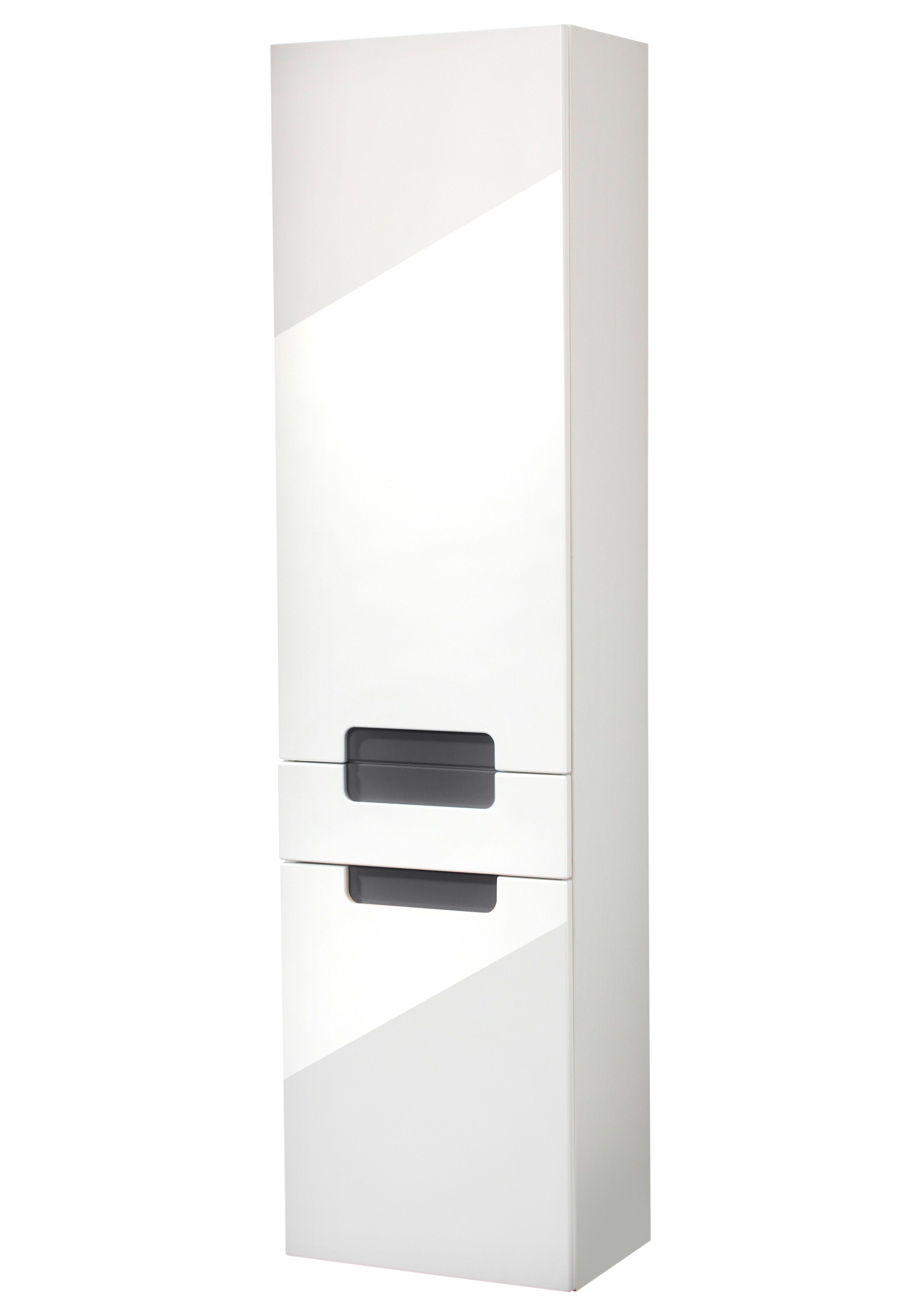 welltime Hoge kast Siena Breedte 40 cm, met hoogglanzende fronten in wit hoge kasten wit