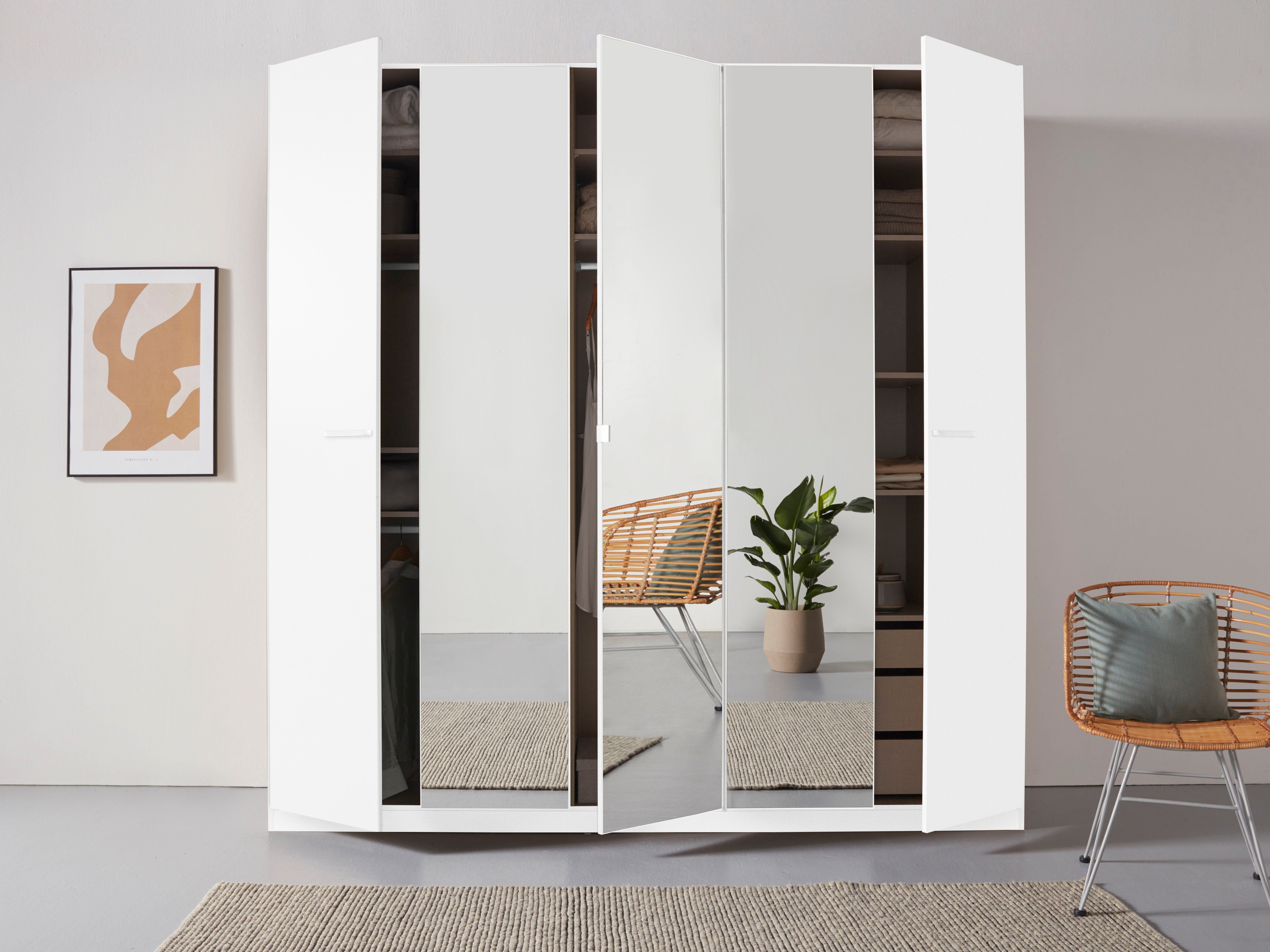 rauch Draaideurkast Kledingkast kast garderobe TOPSELLER OTELI incl. binnenindeling met 3 binnenlades extra planken optioneel met spiegel made in germany
