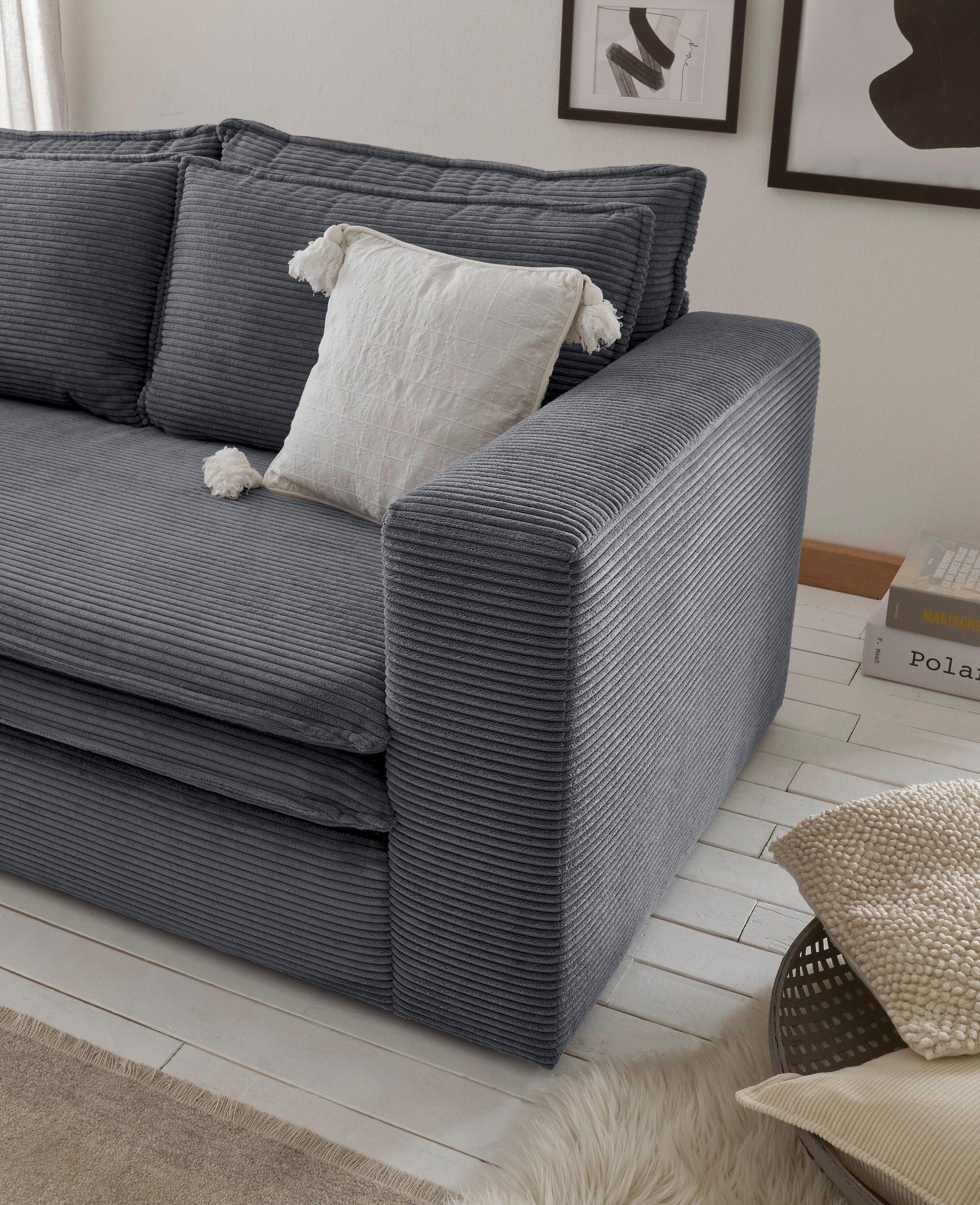 Places of Style Zithoek PIAGGE 2-zitsbank en hocker klein als set (2-delig)