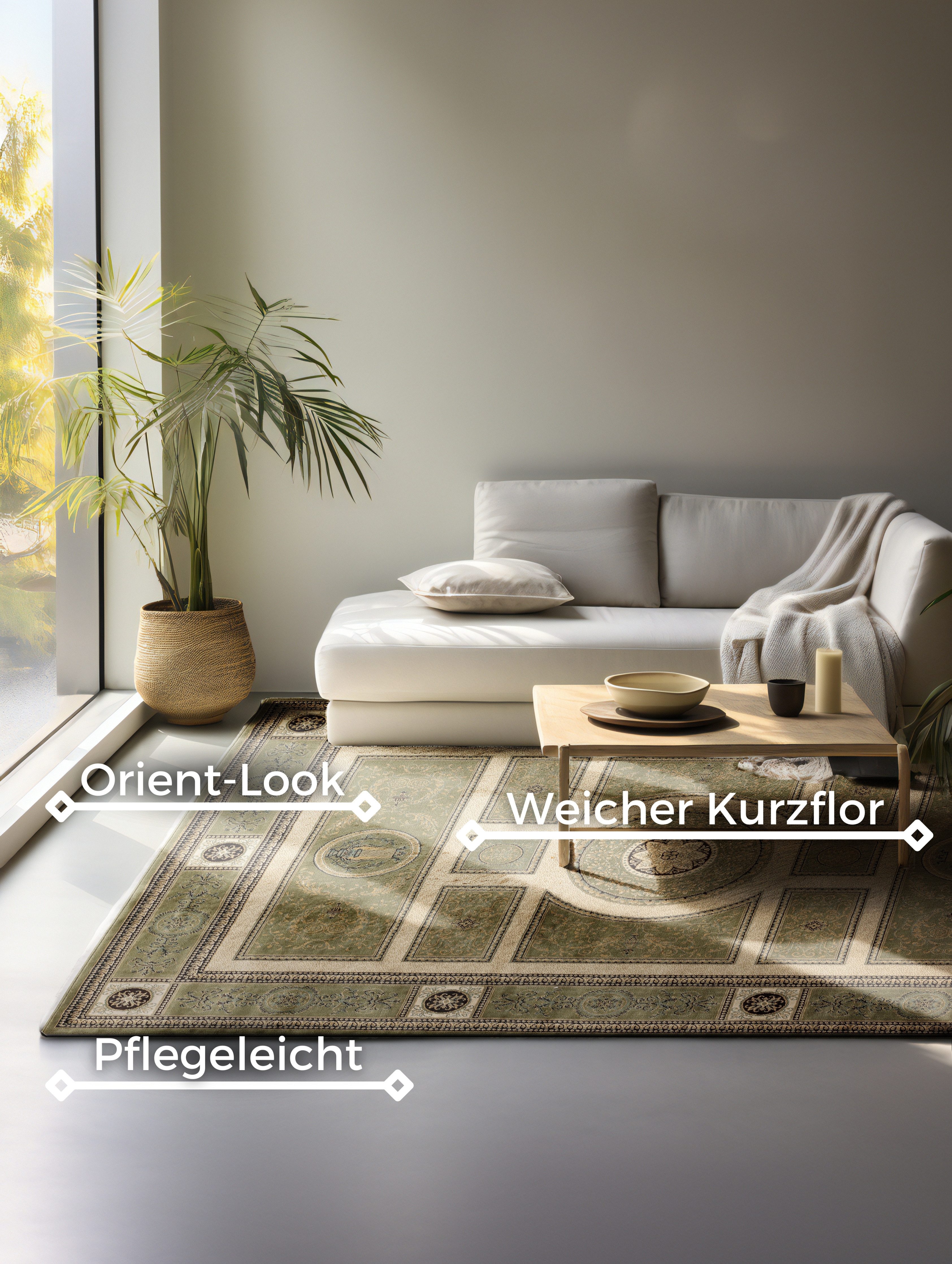 NORTHRUGS Vloerkleed Guzara Orient look, loper, slijtvast, onderhoudsvriendelijk, robuust