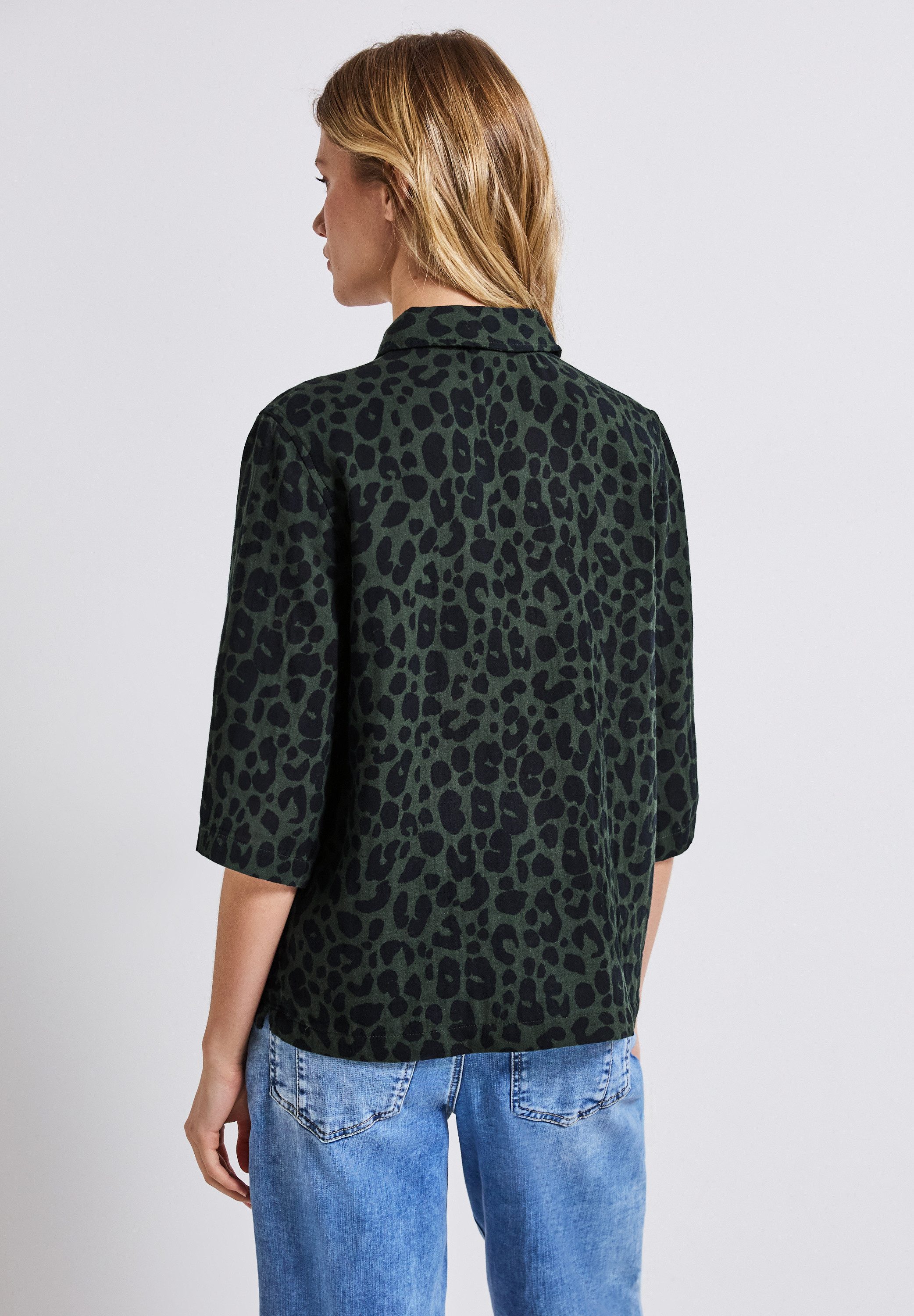 STREET ONE Overhemdblouse met dierenprint en in muslin-look
