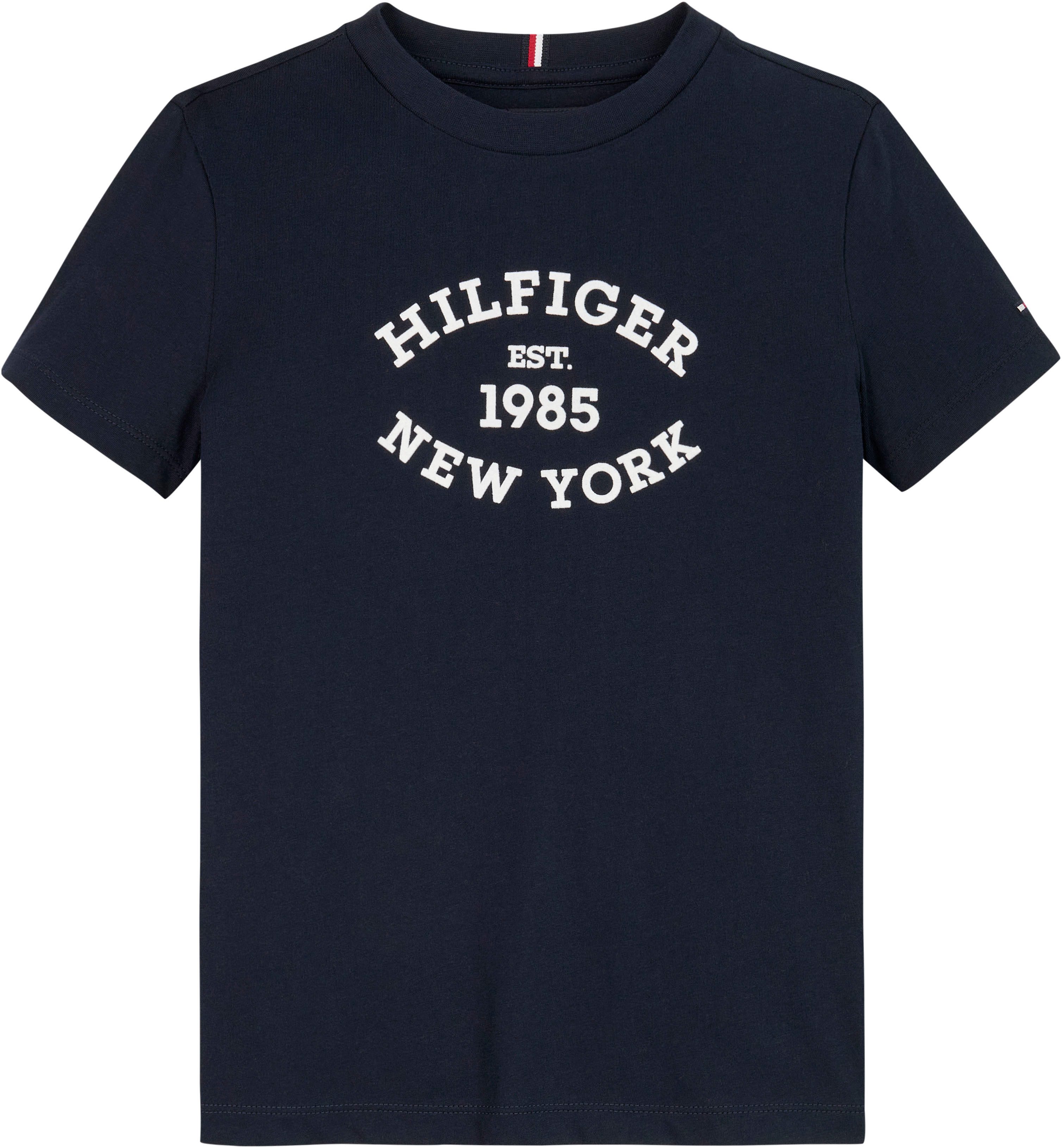 Tommy Hilfiger Shirt met korte mouwen MONOTYPE FLOCK REGULAR TEE SS Kinderen tot 16 jaar met logo-opdruk