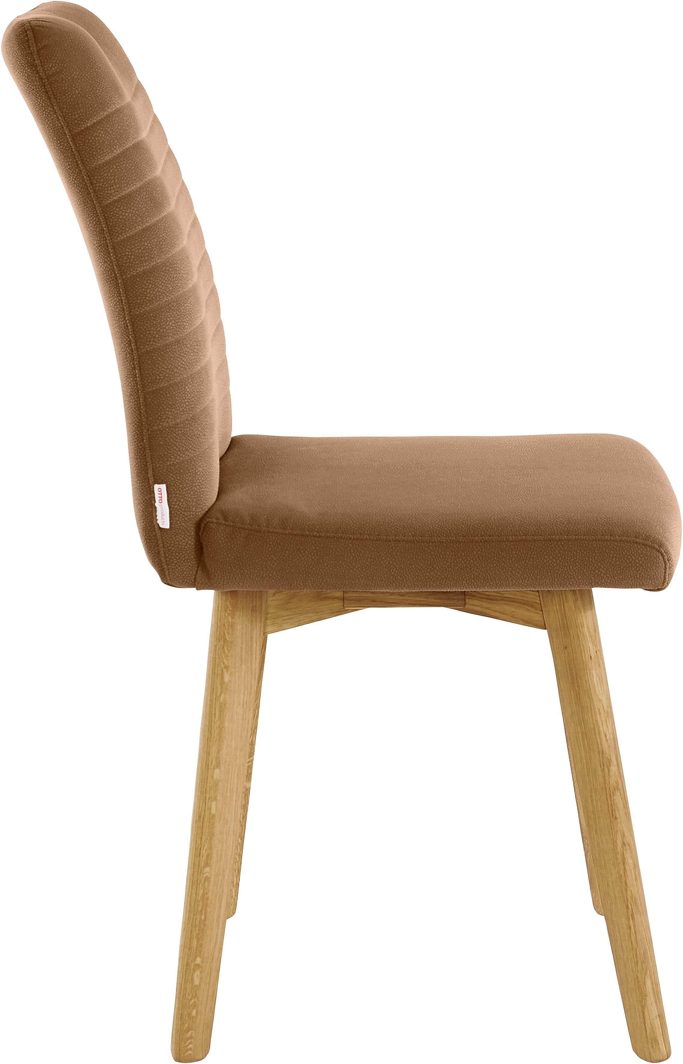 OTTO products Eetkamerstoel Alessja Bekleding van microvezel, frame van eiken massief hout (set, 2 stuks)