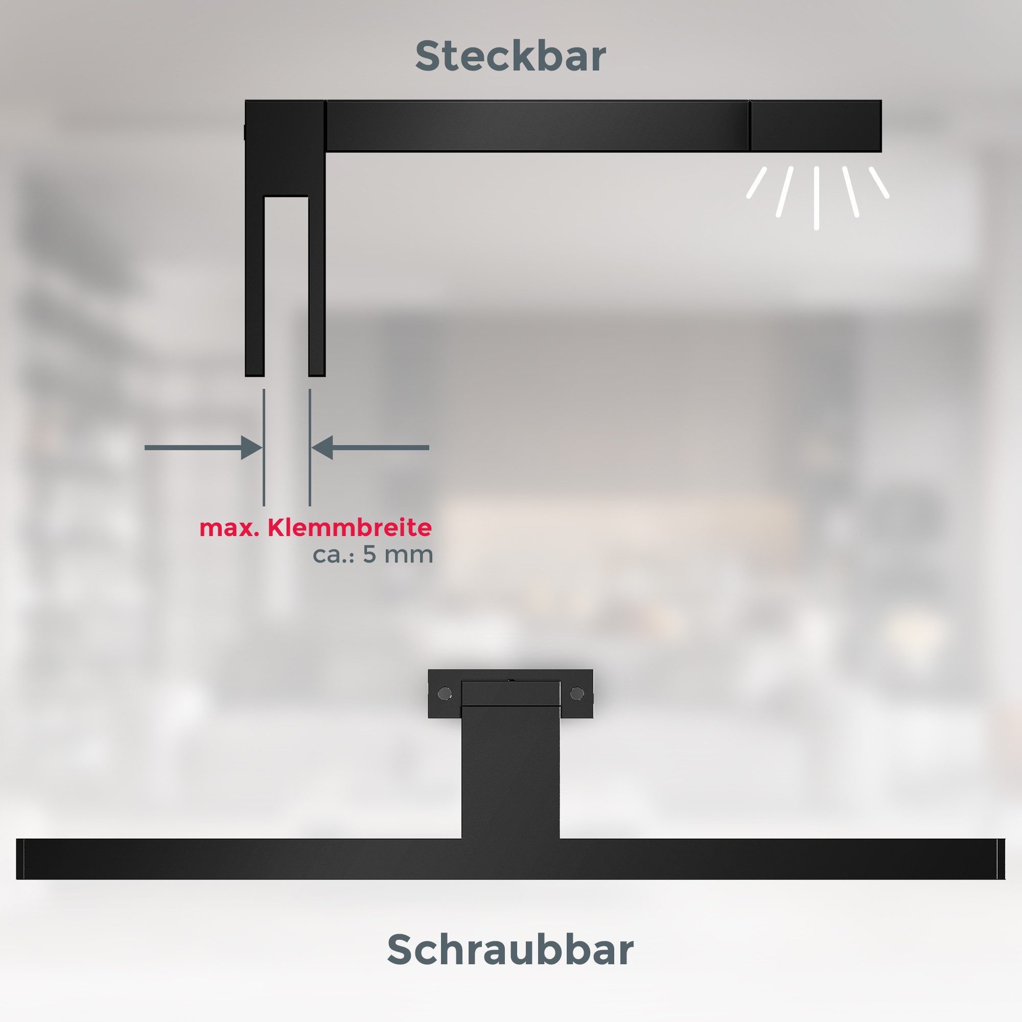 B.K.Licht Spiegellamp BKL1405 Spiegellampe Bad, neutralweiße Lichtfarbe, klemmbar