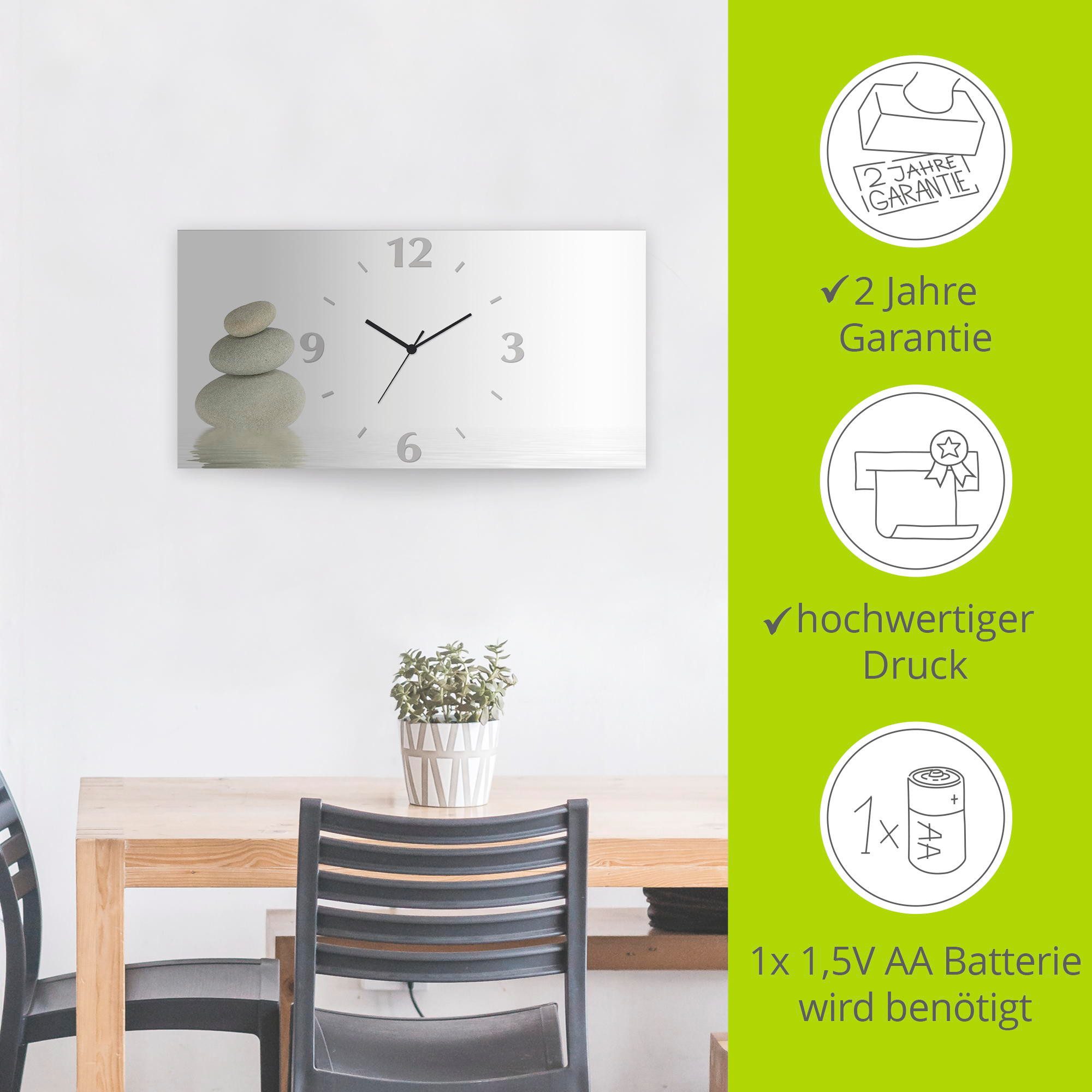 Artland Wandklok Zen vrede 3d-look geschulpt, met kwarts- of radiografisch uurwerk, verschillende maten
