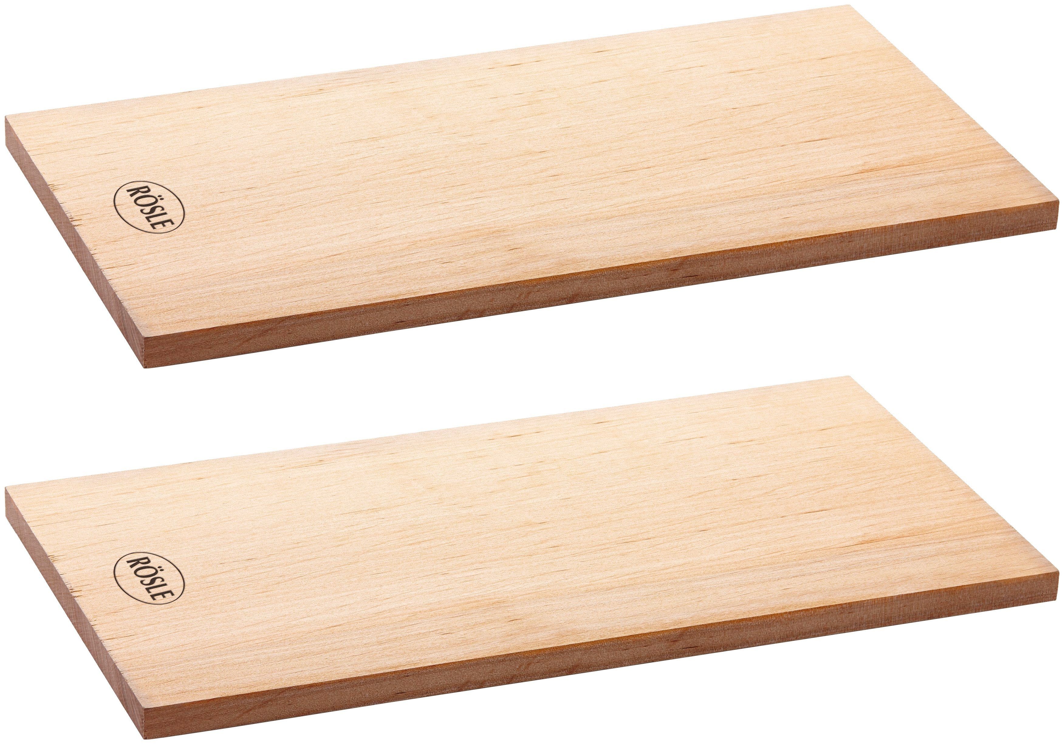 ROESLE Aromaplank Houten plank van els, 25174 voor houtaroma in grillgerechten, herbruikbaar, natuurproduct (2 stuks) bbq-accessoires