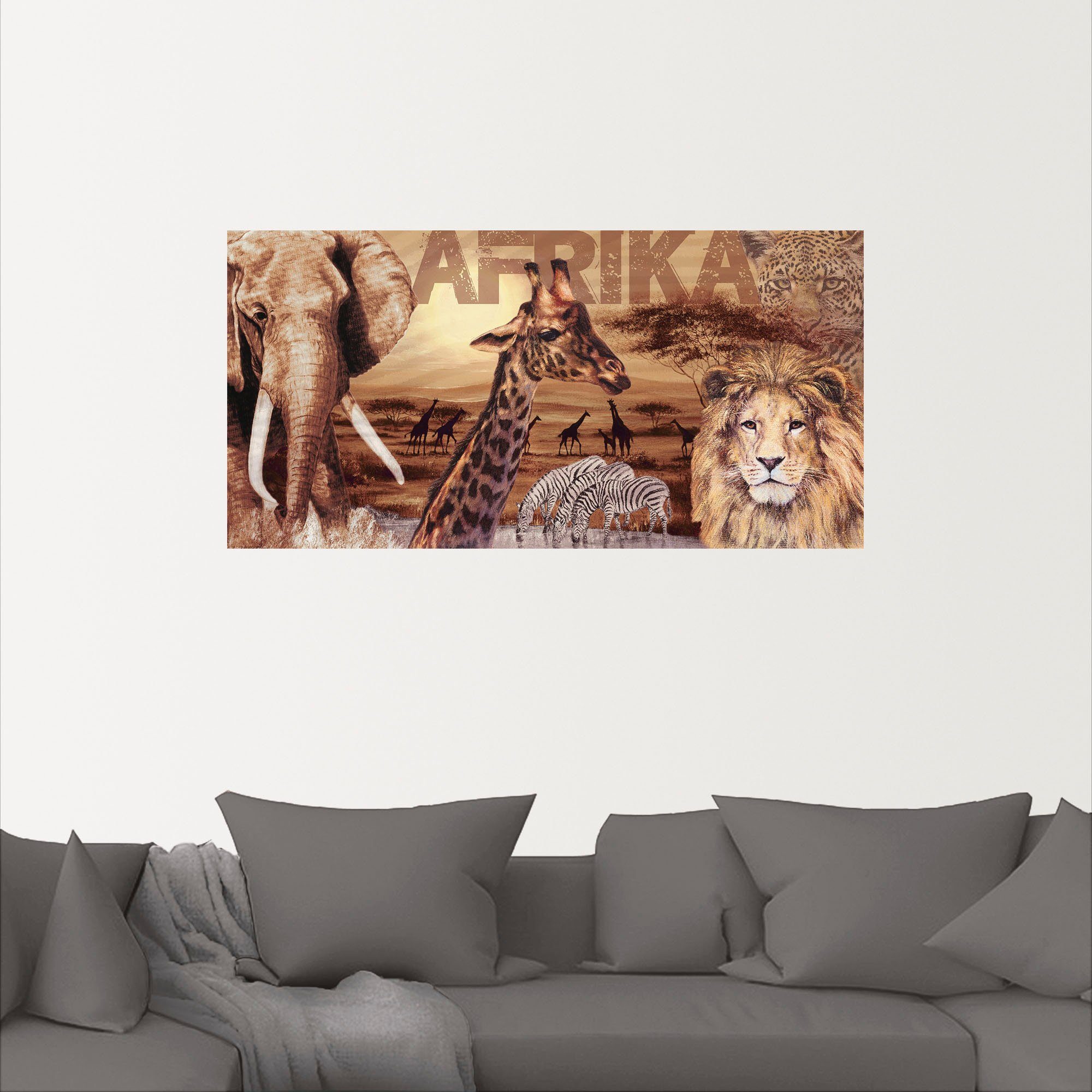 Artland Artprint Afrika als artprint van aluminium, artprint voor buiten, artprint op linnen, poster, muursticker