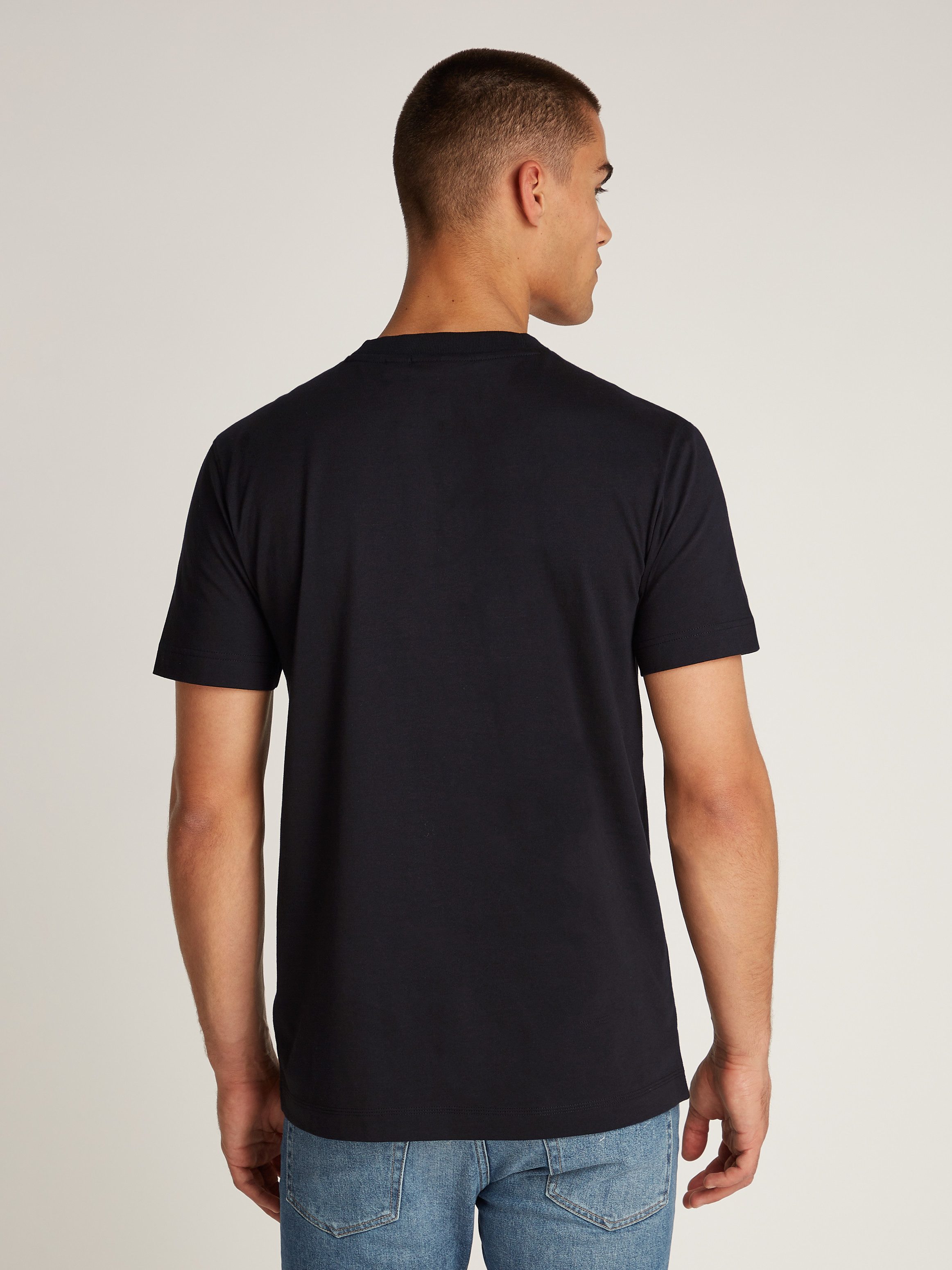 Calvin Klein Shirt met ronde hals WOVEN LABEL REGULAR TEE