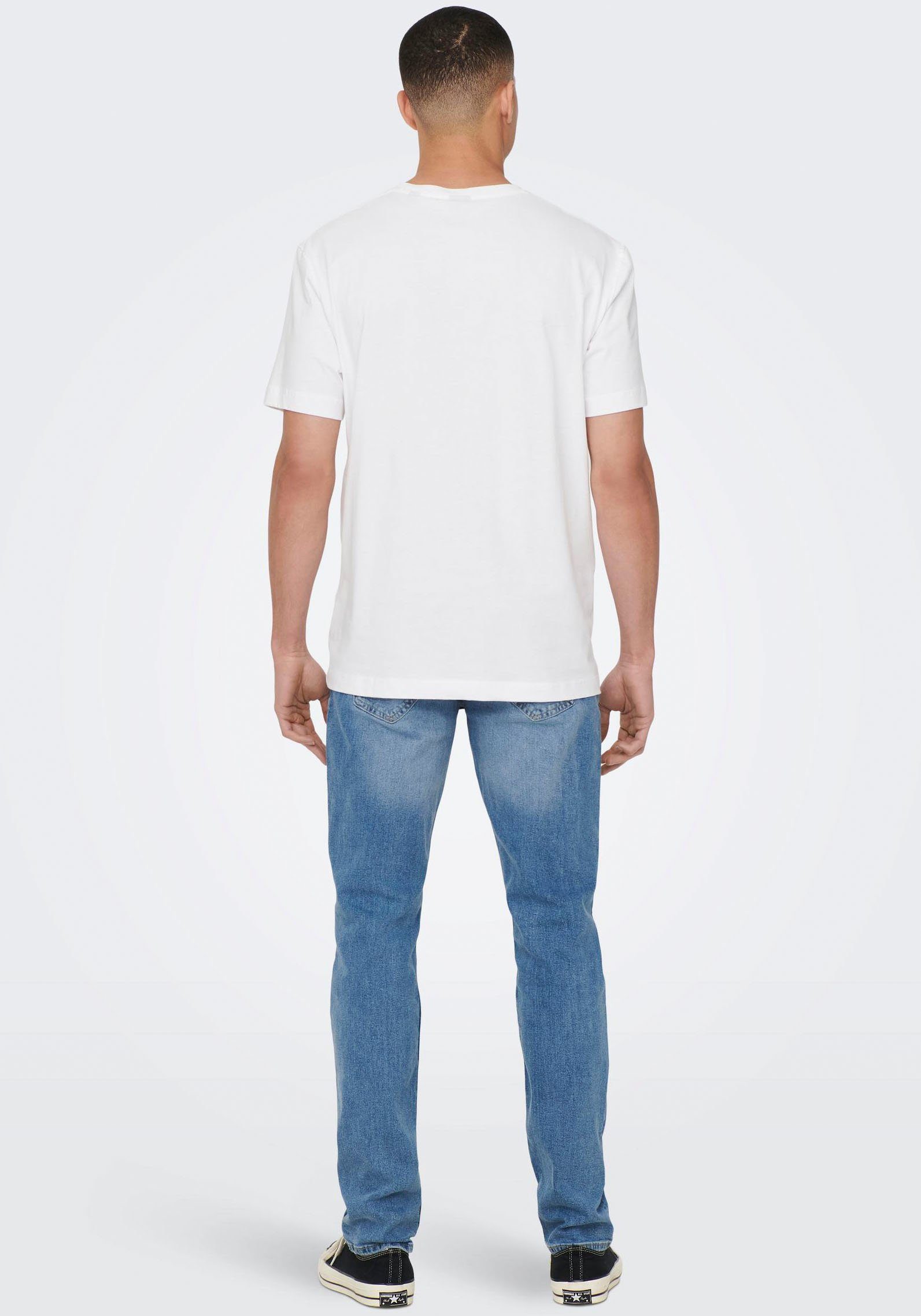 ONLY & SONS Shirt met ronde hals ONSMAX LIFE REG SS STITCH TEE