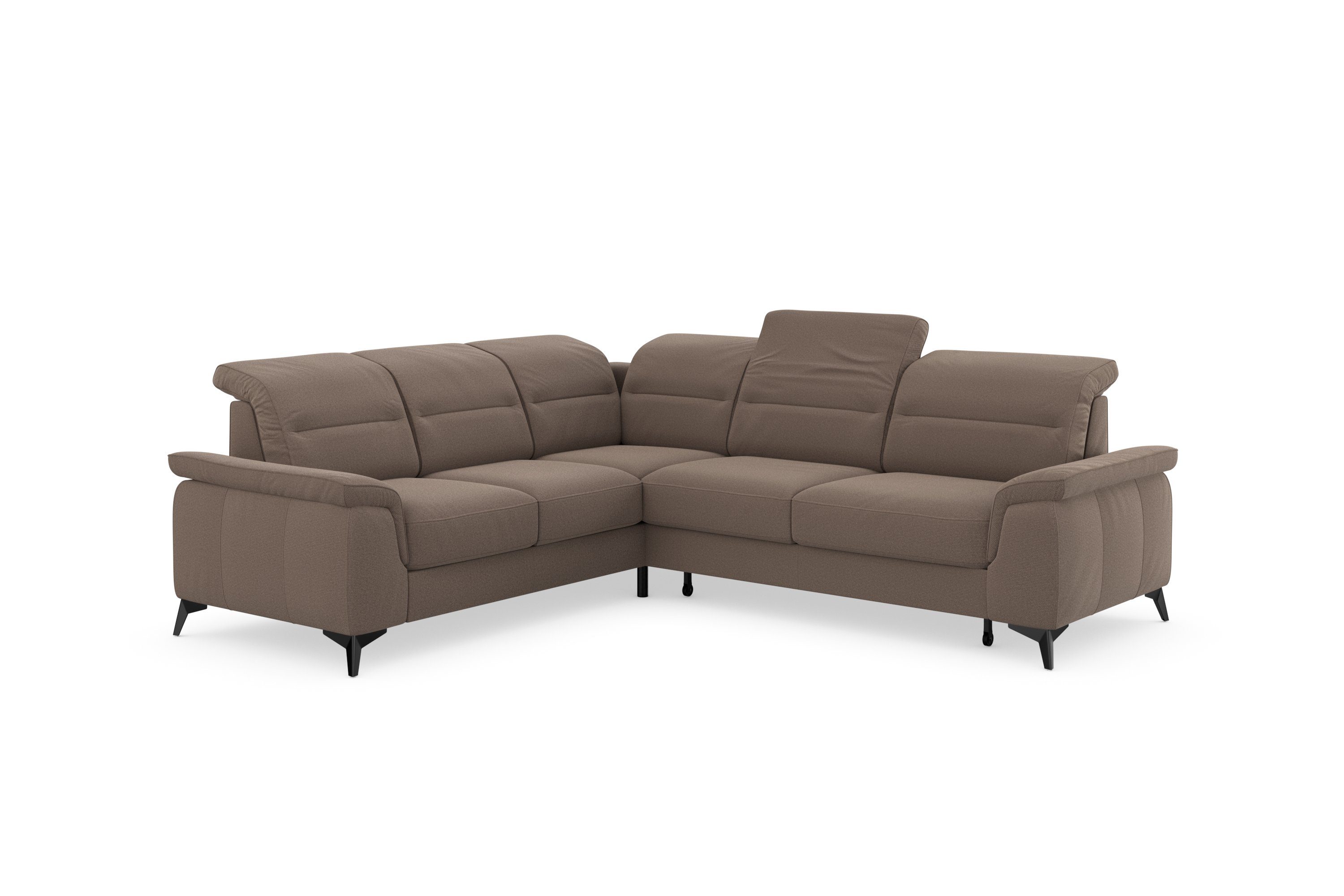 sit&more Hoekbank Sinatra L-vorm optioneel met verstelbare hoofdsteun en armleuning, metalen poten