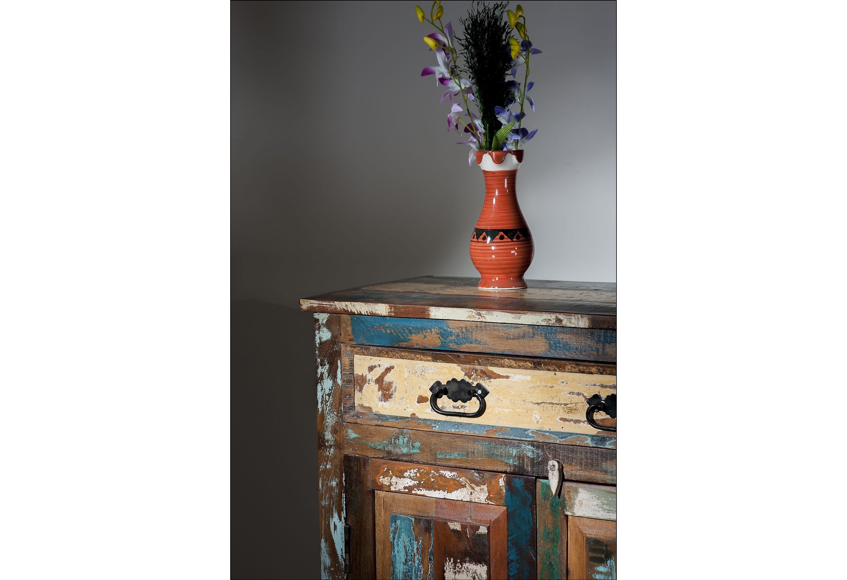 SIT Highboard Riverboat van gerecycled gebruikt hout, shabby chic, vintage