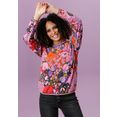 aniston casual sweatshirt met kleurrijke, grafische bloemen gedessineerd - nieuwe collectie multicolor