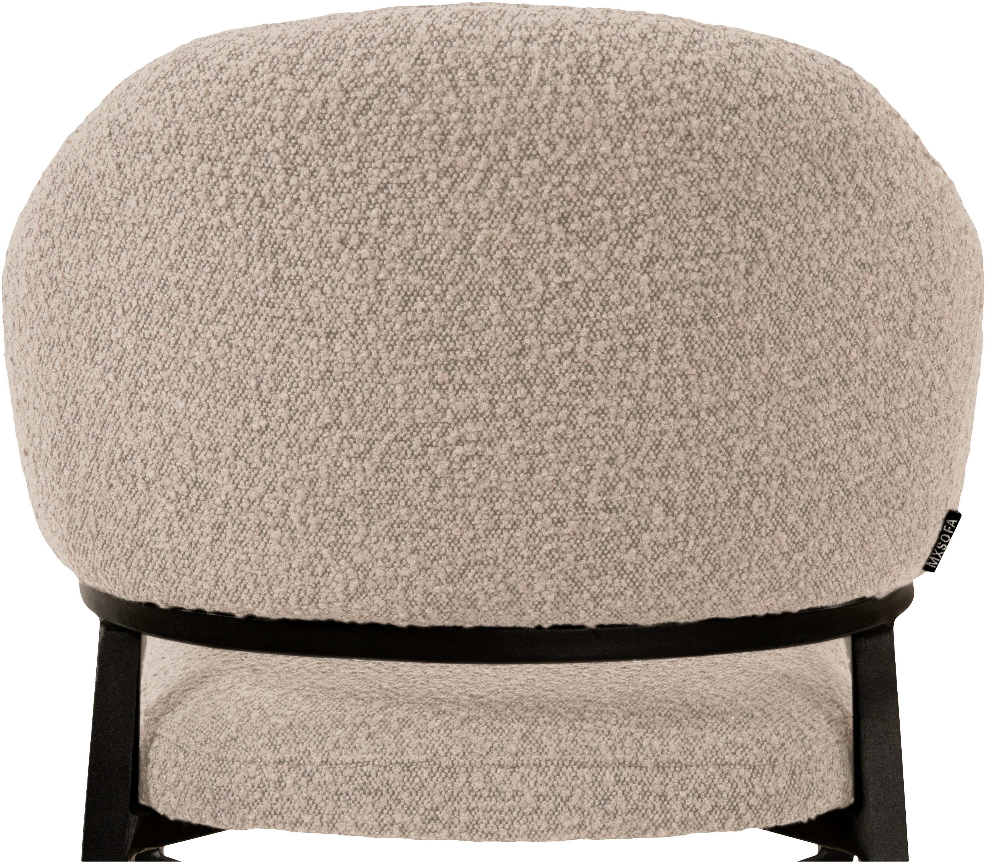 OMG Design Stoel met armleuningen Roma comfortabele eetkamerstoel, gestoffeerde stoel met bouclé bekleding