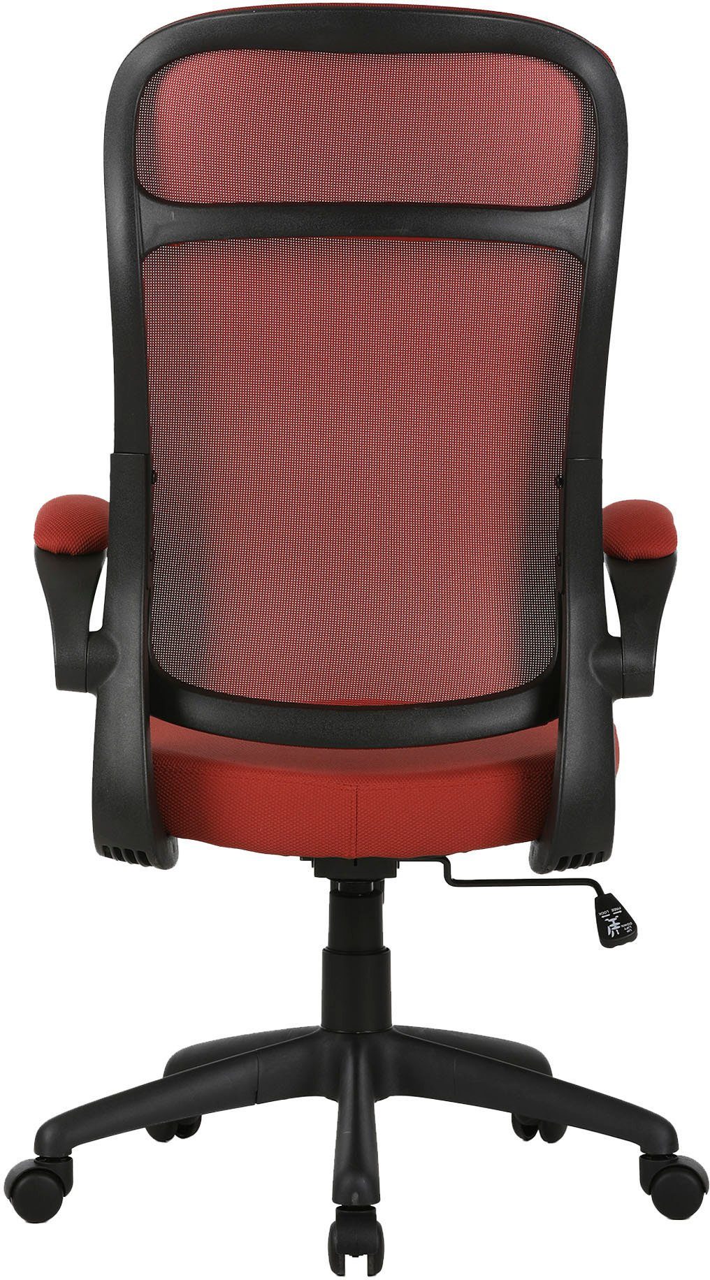 byLIVING Draaistoel FLOW moderne bureaustoel, hoge rugleuning en ventilerende netstofbekleding (1 stuk)