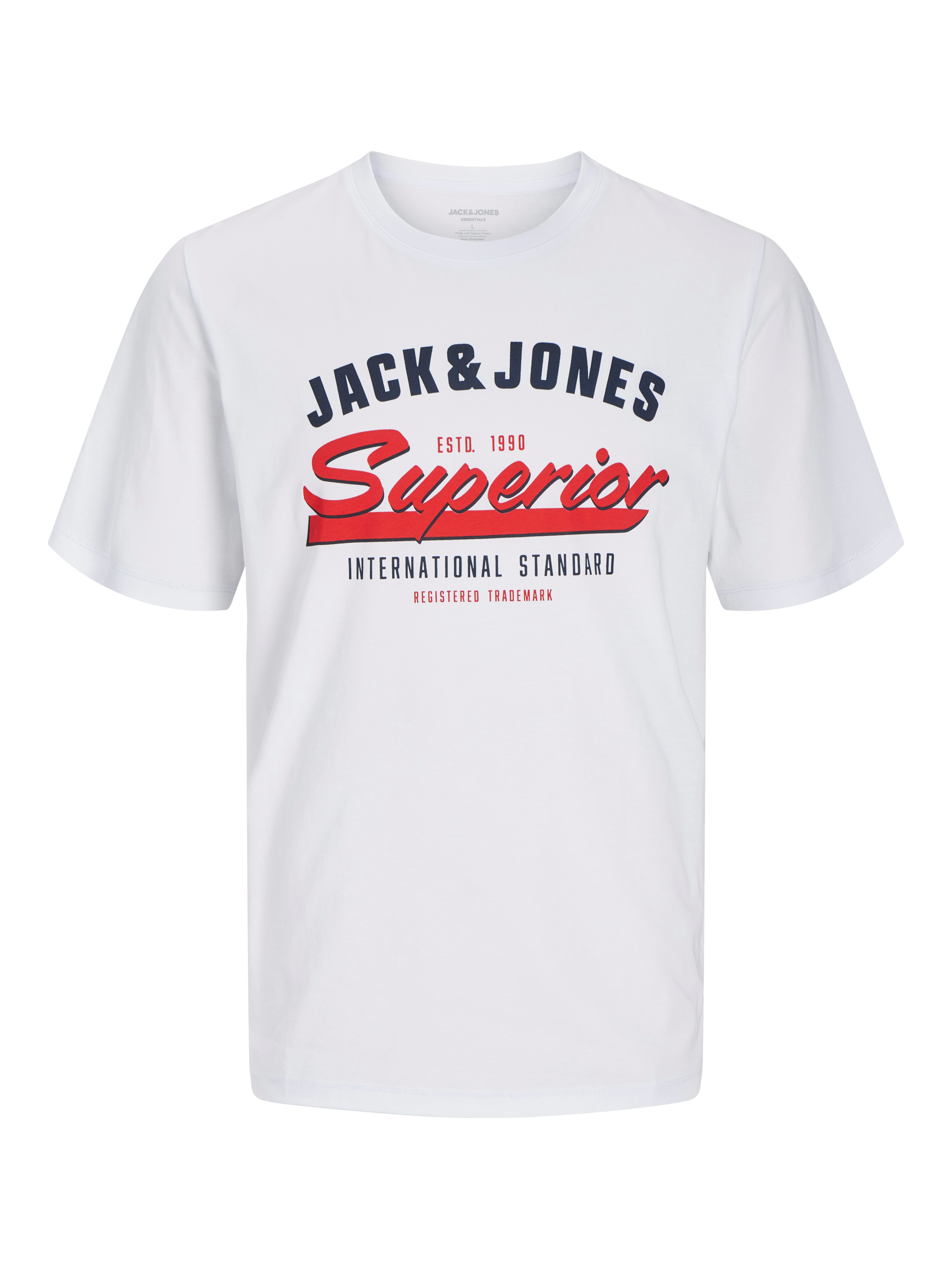 Jack & Jones PlusSize Shirt met ronde hals JJELOGO TEE SS O-NECK 2COL S25 5P MP PLS (5-delig)