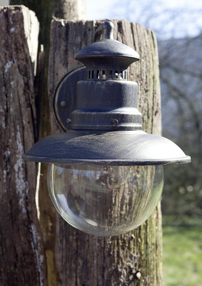 Brilliant Leuchten Wandlamp voor buiten ARTU 26 cm hoogte, e27 max. 60 w, metaal, hangend zwart/goudkleur, rustiek