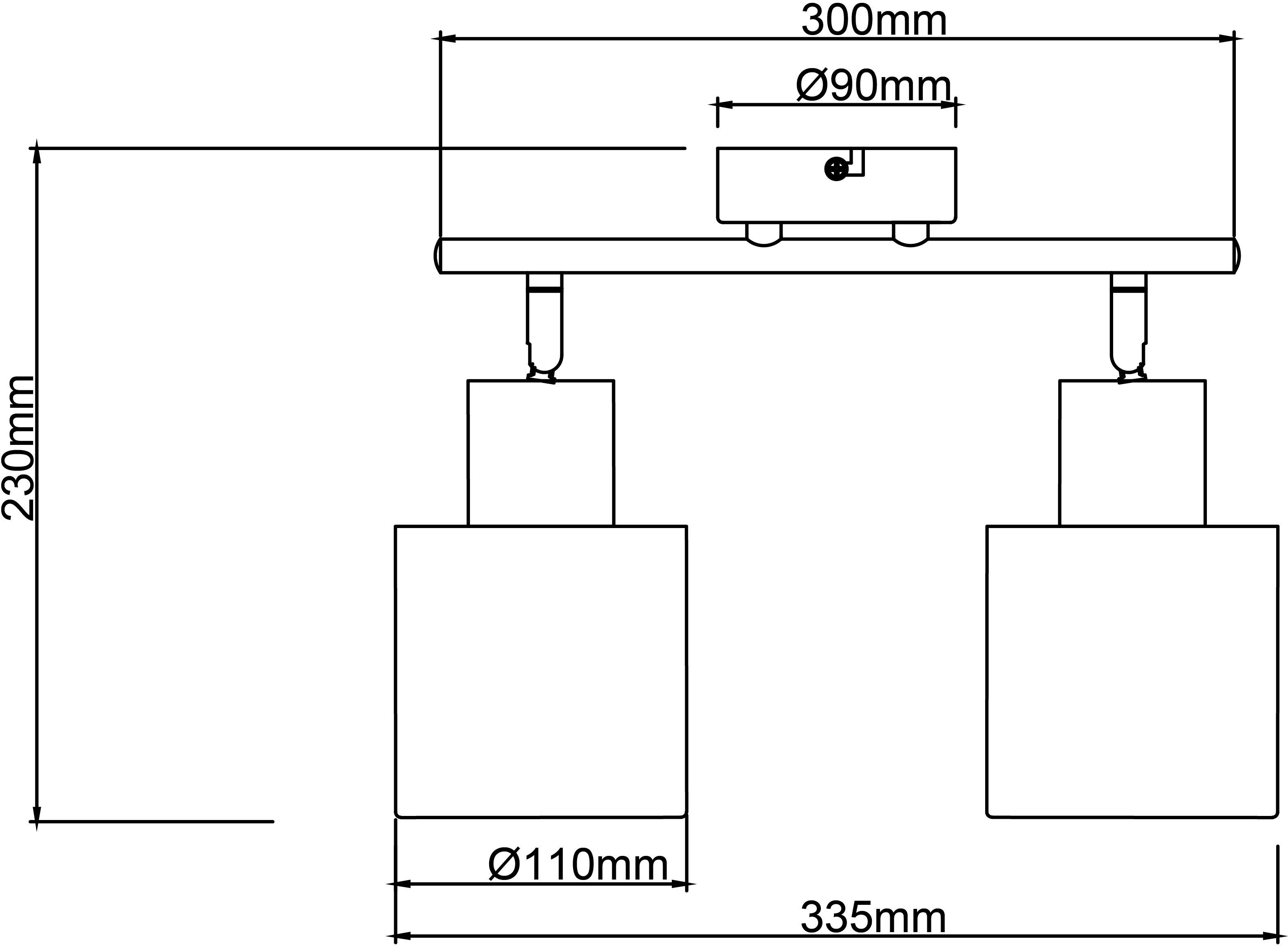 Brilliant Leuchten Plafondspot Weald Plafondspot met rookkleurige glazen kappen - 2 x E27 max. 40 W