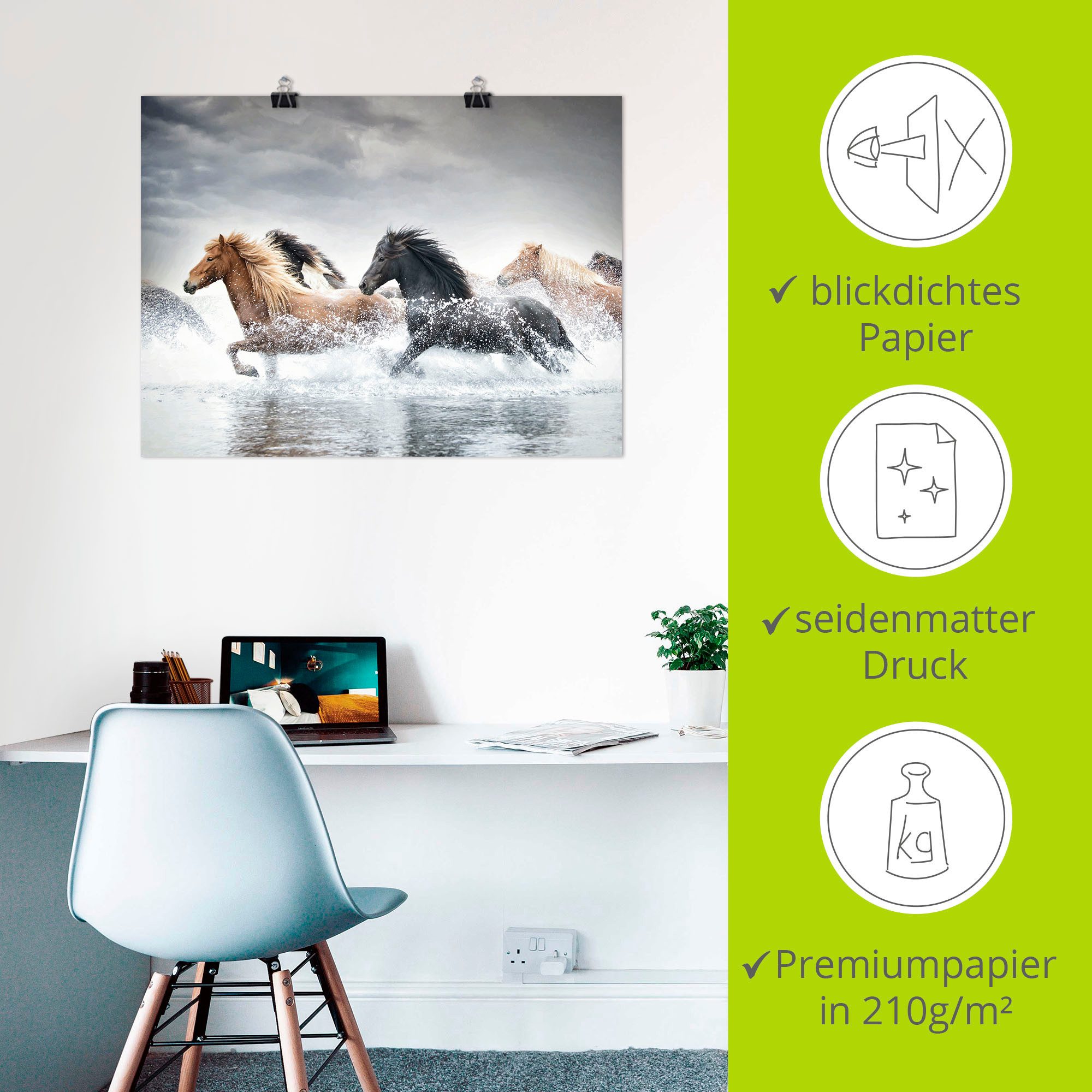 Artland Artprint Paardenrennen V als artprint op linnen, poster in verschillende formaten maten