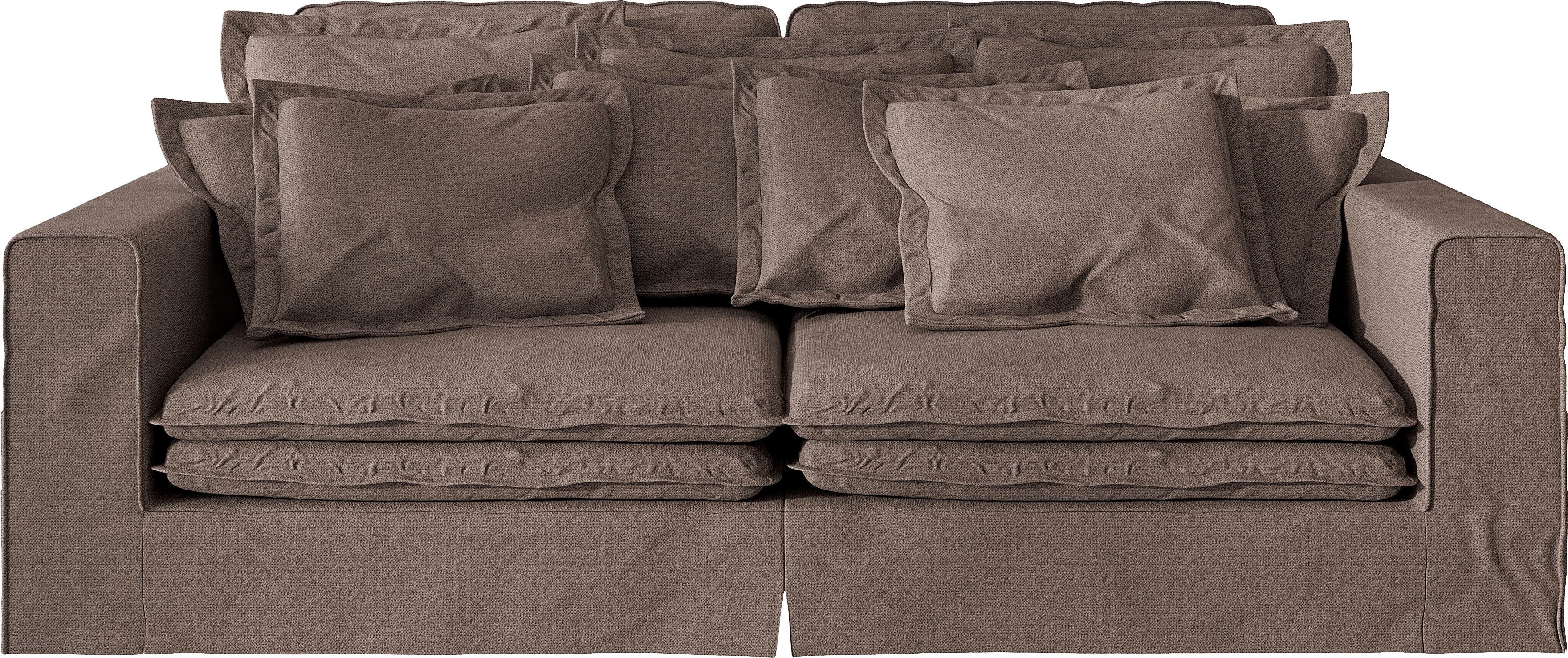Home affaire 4-zitsbank ALISSAS met veel kussens, biesjes aan de kussens Hoeslook, met kleine zakken aan de zijkant voor opberging