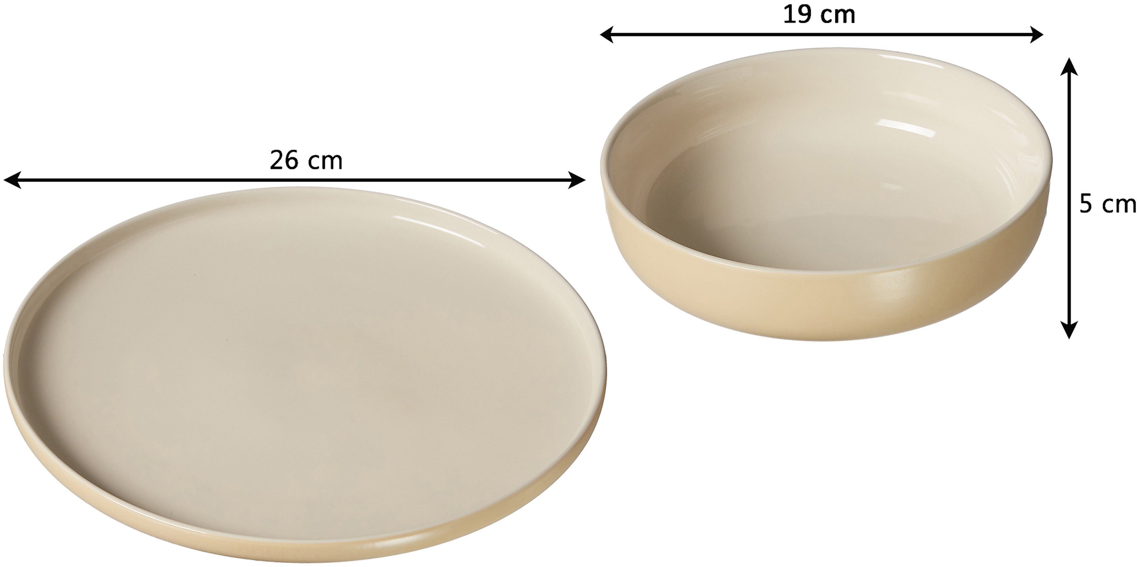 Ritzenhoff & Breker Eetservies Bordenset, Serviesset Jasper Scandinavische stijl, 8 delen, voor 4 personen (set, 8-delig)