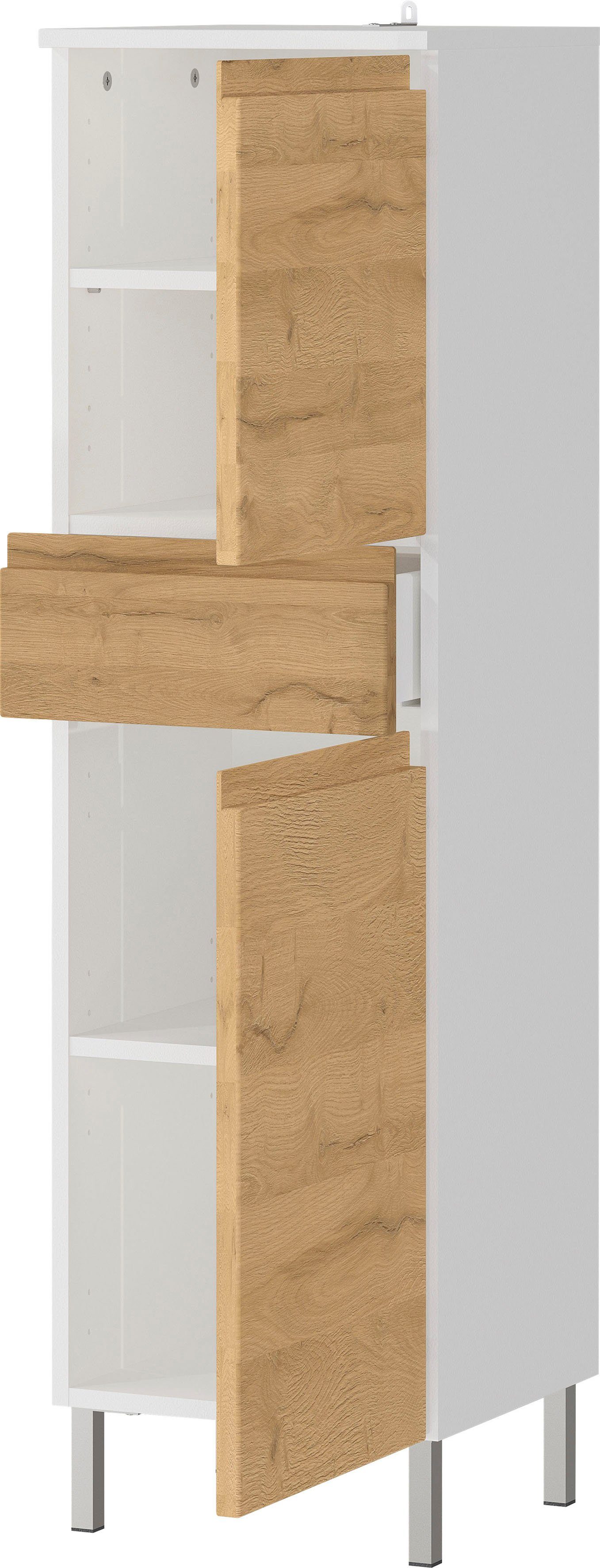 GERMANIA Halfhoge kast Torrance met verstelbare planken en poten van metaal, greeploos design