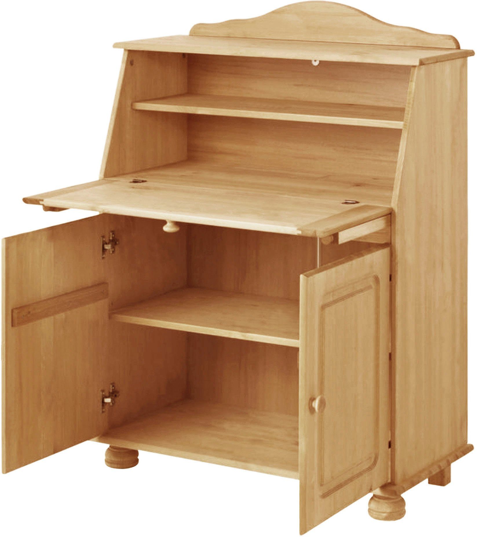 Home affaire Secretaire Mette, bureau in landhuisstijl, gemaakt van massief hout, breedte 82 cm