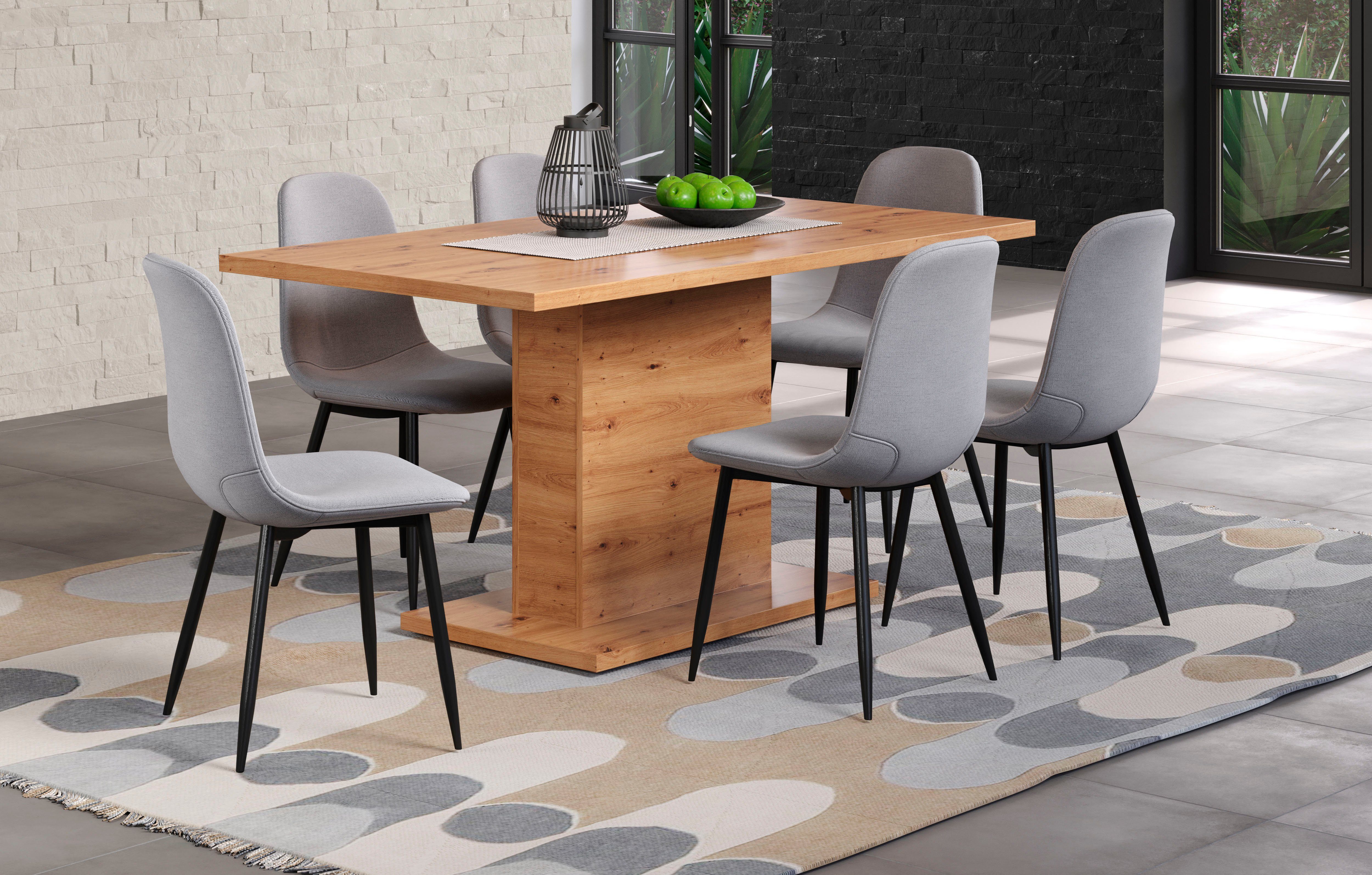 Home affaire Eettafel Ambres Zuilentafel geschikt voor 6 personen - (B/D/H) 160/80/76 cm