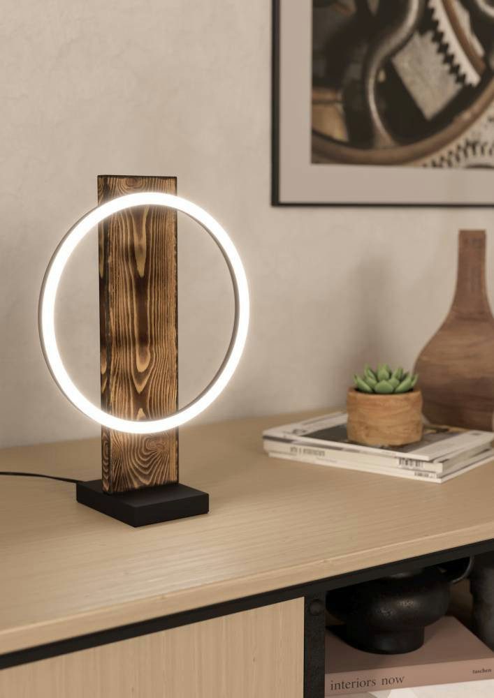 EGLO Tafellamp BOYAL Tafellamp, bruin, zwart, wit, LED lamp met schakelaar, tafellamp (1 stuk)