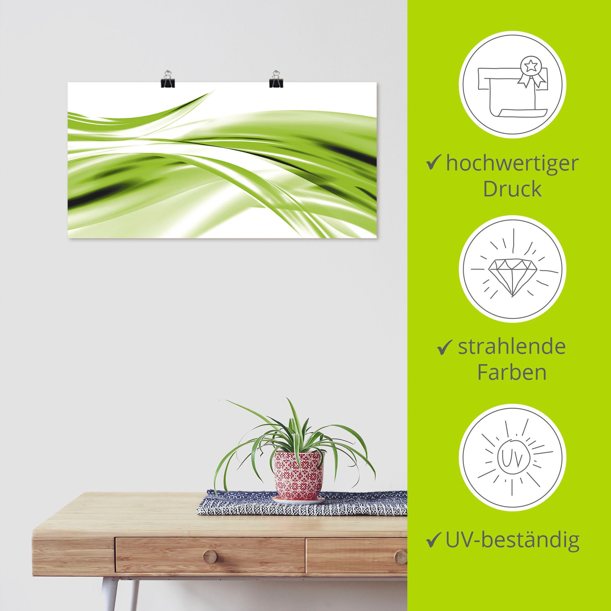 Artland Artprint Mooie golf - abstract als artprint van aluminium, artprint voor buiten, artprint op linnen, poster in verschillende maten. maten