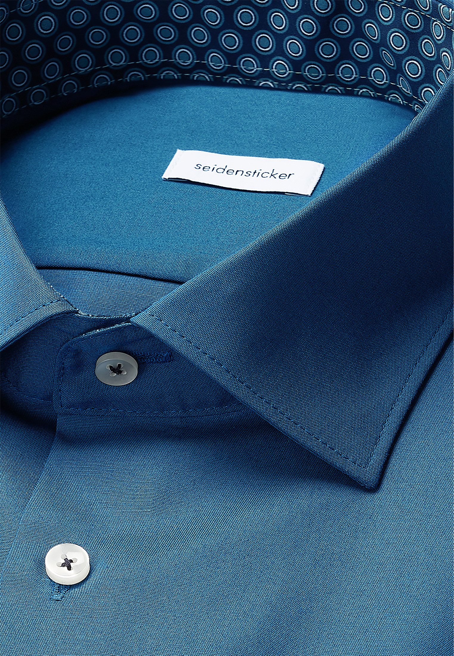 seidensticker Businessoverhemd Zwarte roos Slim 1/1 Kent kraag uni