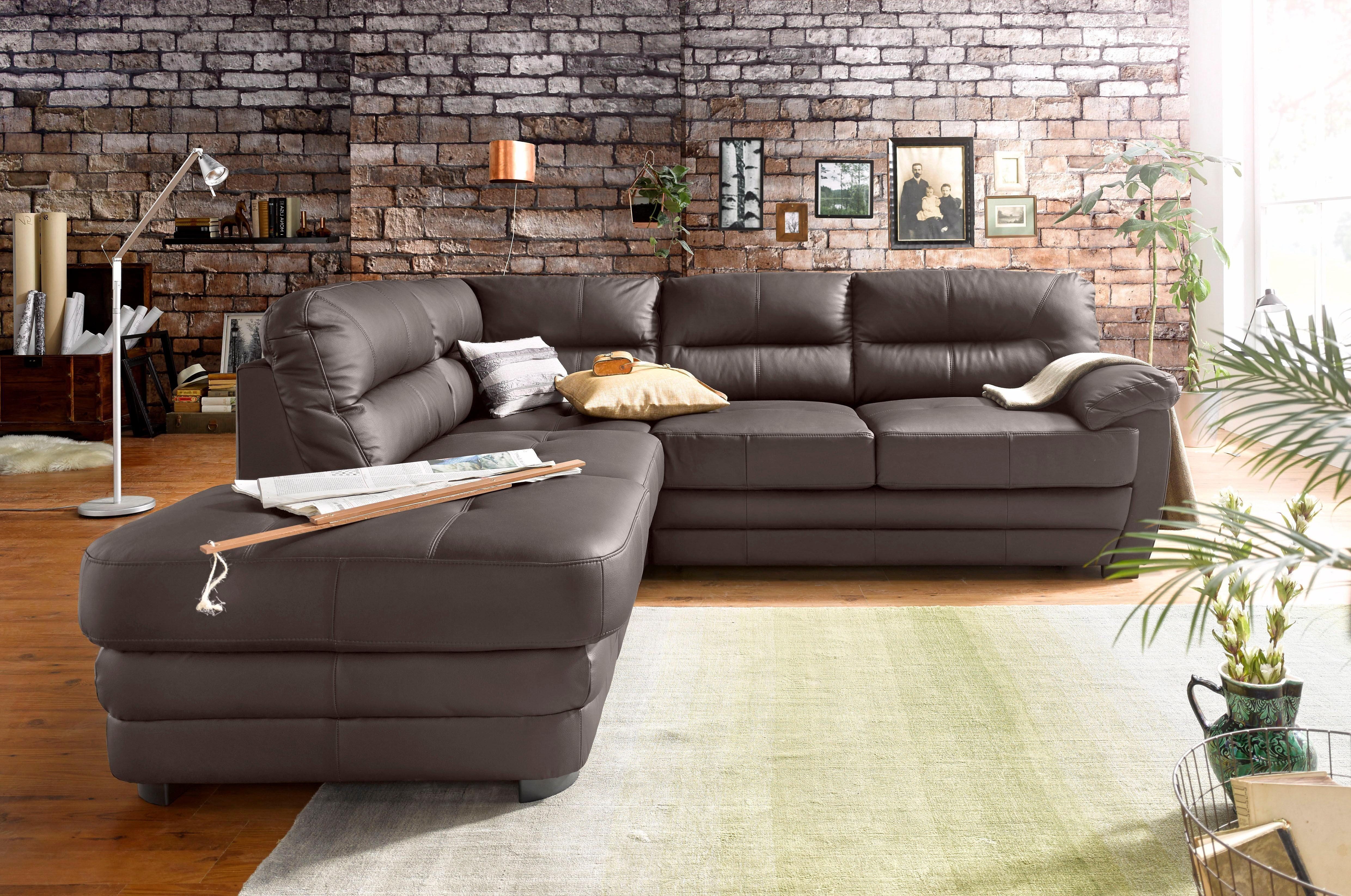 COTTA Zithoek Royale L-vorm Set bestaande uit: hoekbank & hocker (set) bruin, zithoeken, 250 cm