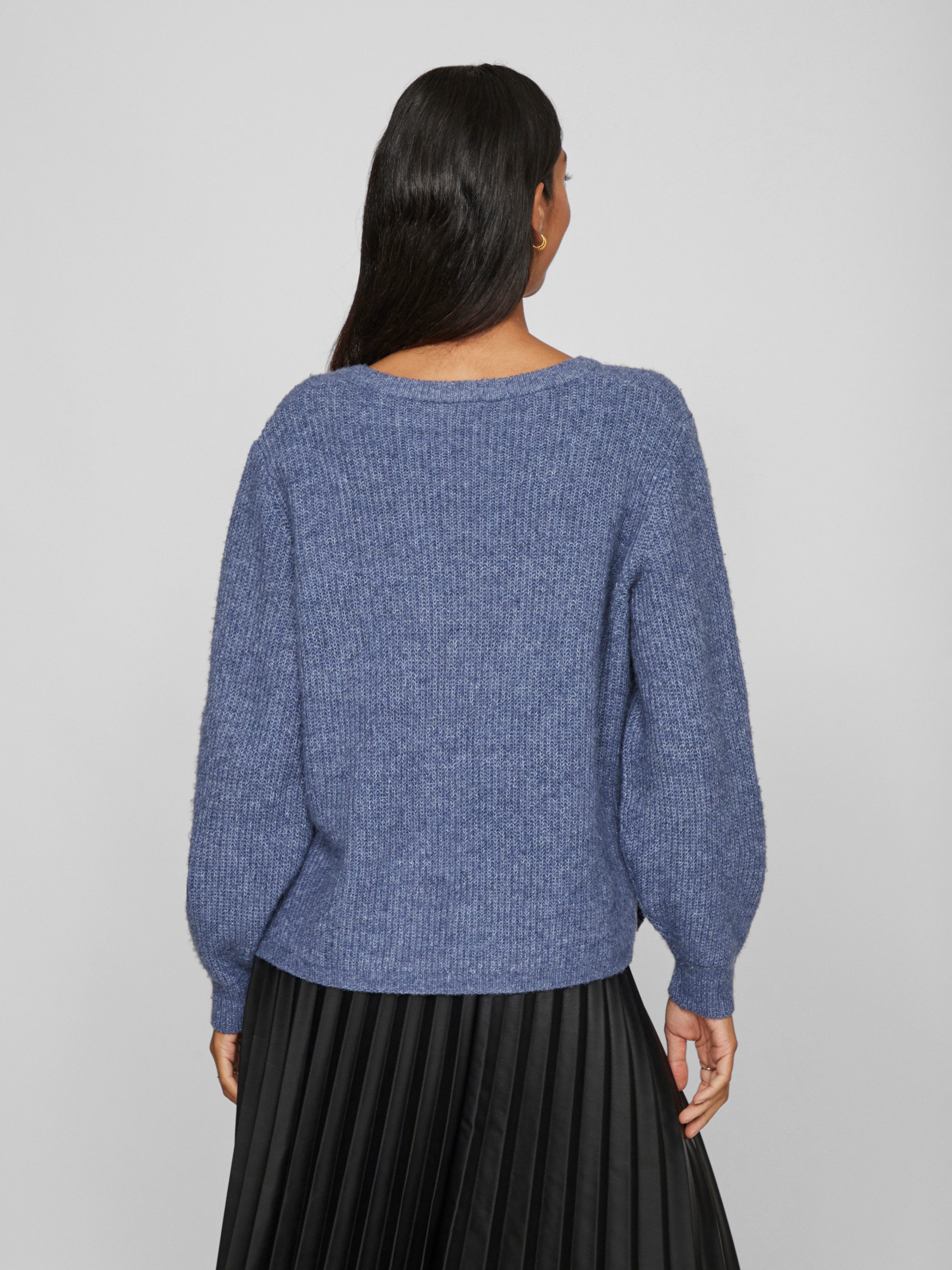 Vila Trui met V-hals VIBELUNA V-NECK REV L/S KNIT TOP - NOOS
