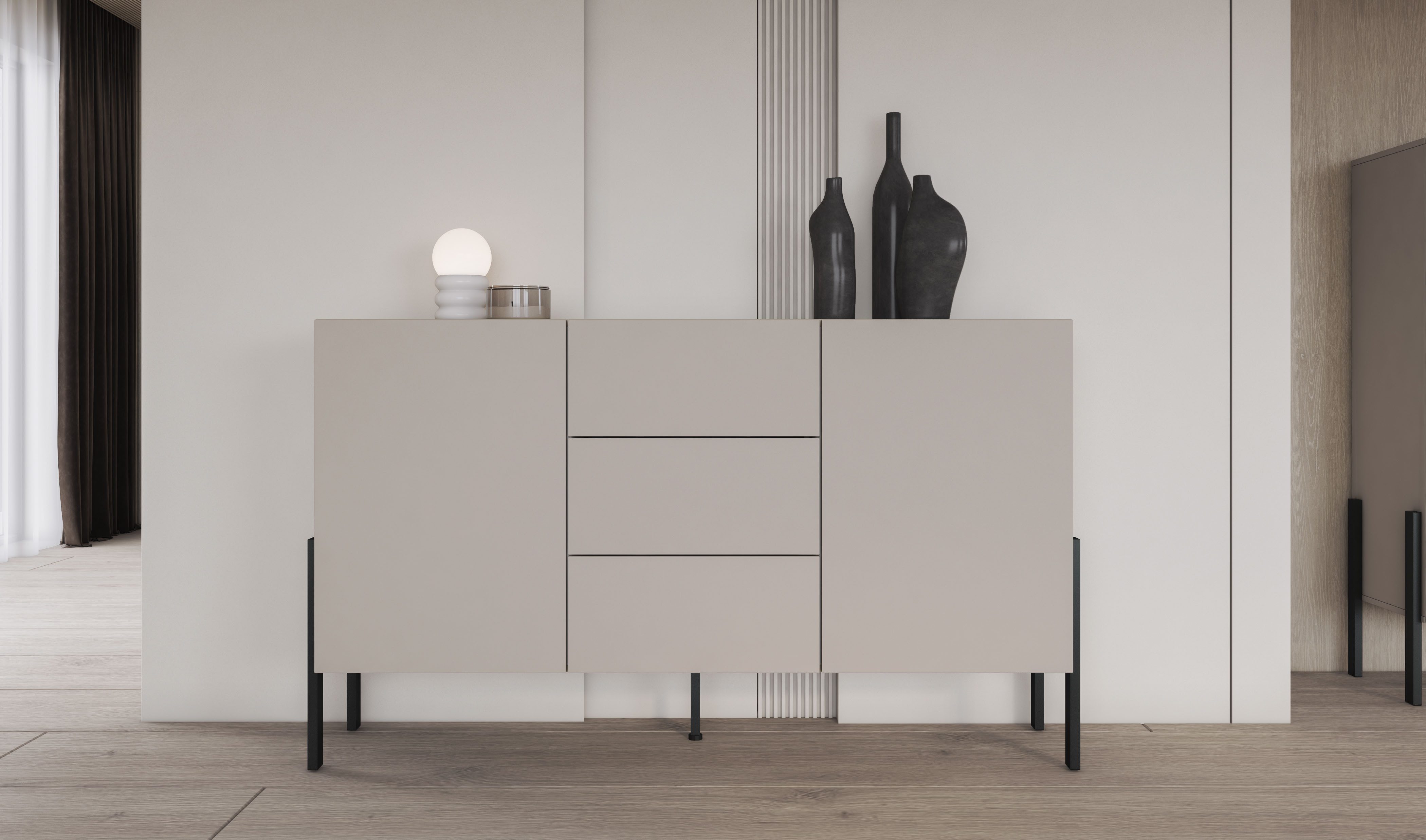 INOSIGN Dressoir Jukon, breedte 150 of 180 cm, moderne grepless commode