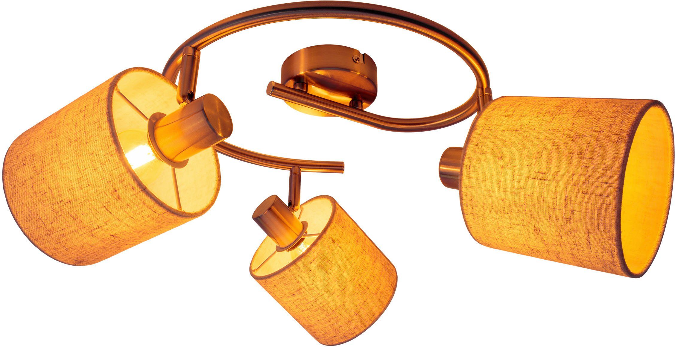 näve Plafondlamp Maron 3-pack plafond-, wandlamp, rondel, spot, 3xe14 max. 40w, metaal/textiel (1 stuk)
