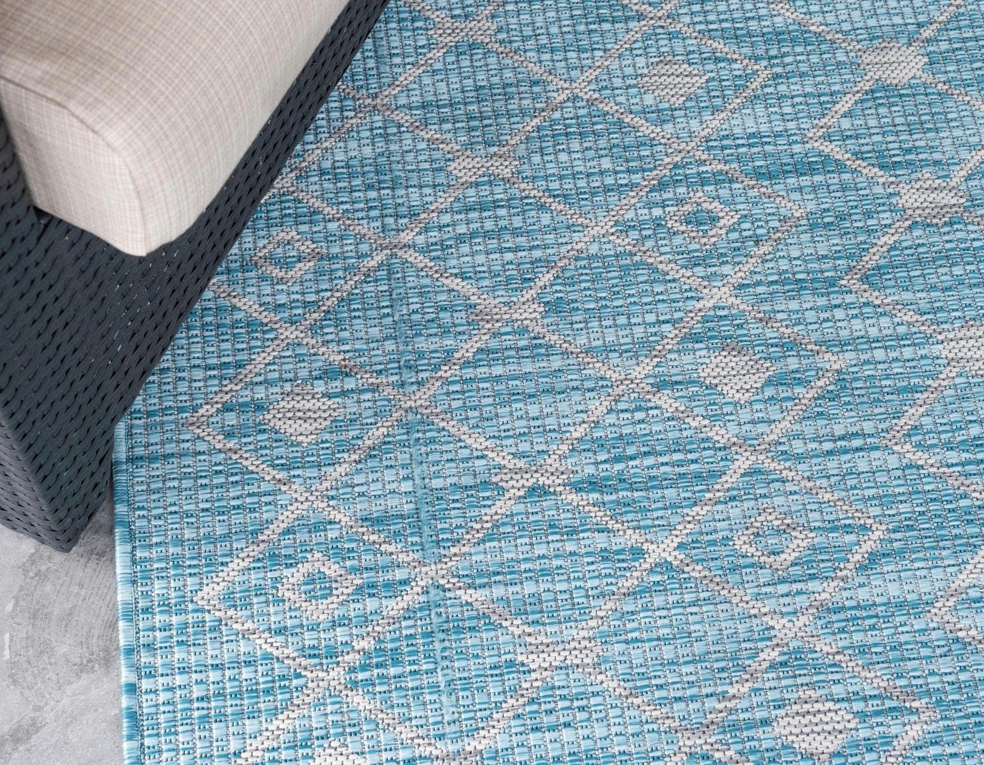 Myflair Möbel & Accessoires Vloerkleed Outdoor Kruisen, MAGAZIJNOPRUIMING! Platweefsel, ruitmotief, geschikt voor binnen en buiten
