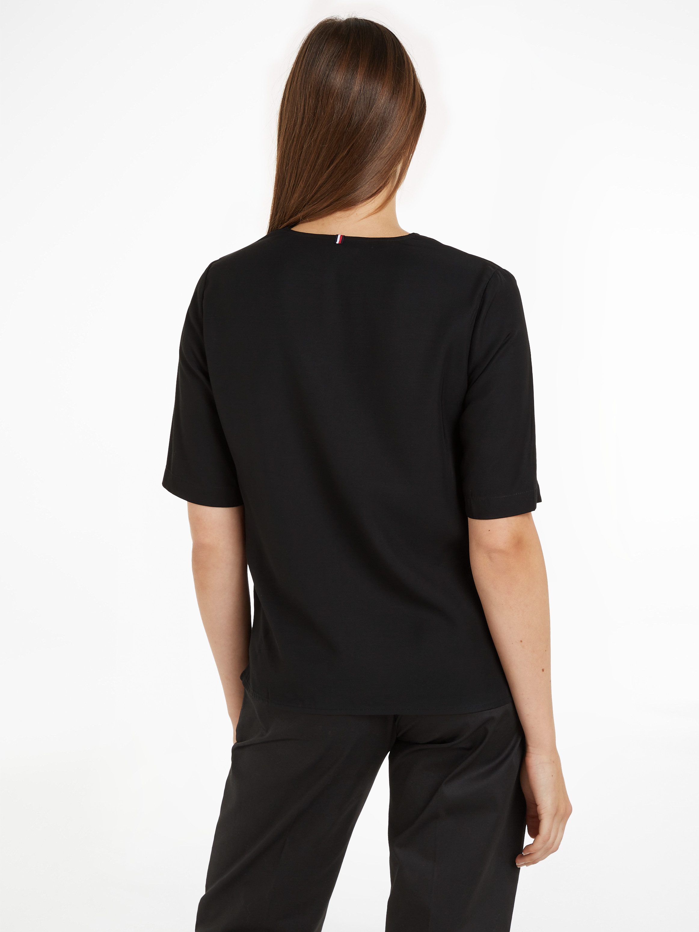 Tommy Hilfiger Klassieke blouse VISCOSE REGULAR V-NECK SS BLOUSE