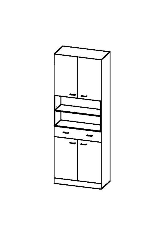 welltime Hoge kast Rallye Breedte 50 cm, met 4 deuren
